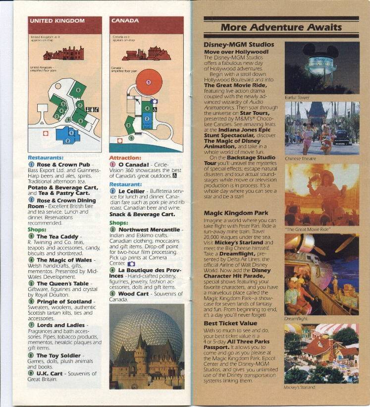 Epcot Center Guide Book 1990