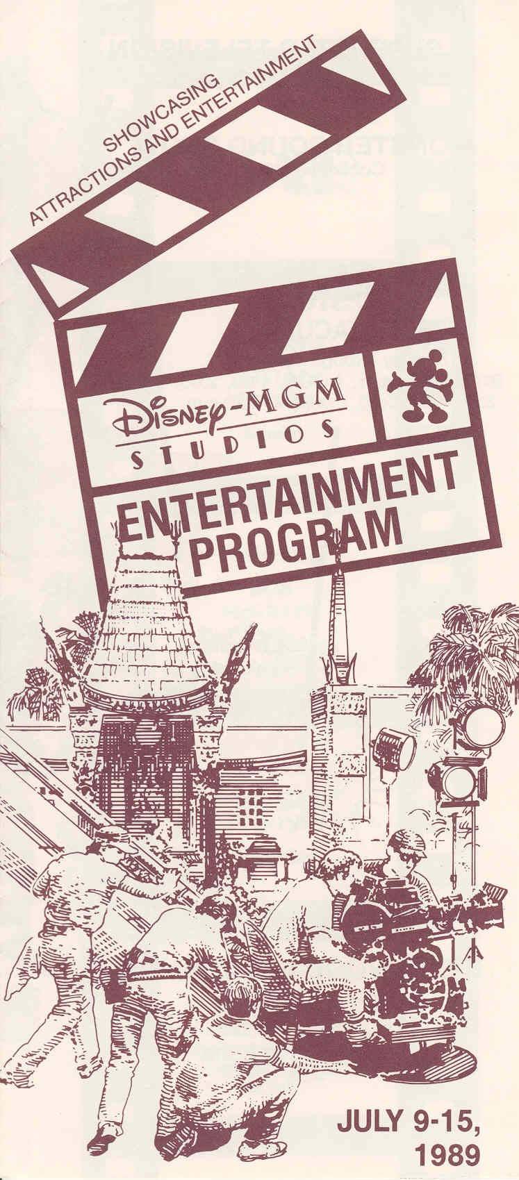 Disney-MGM Studios Entertainment Guide Book 1989