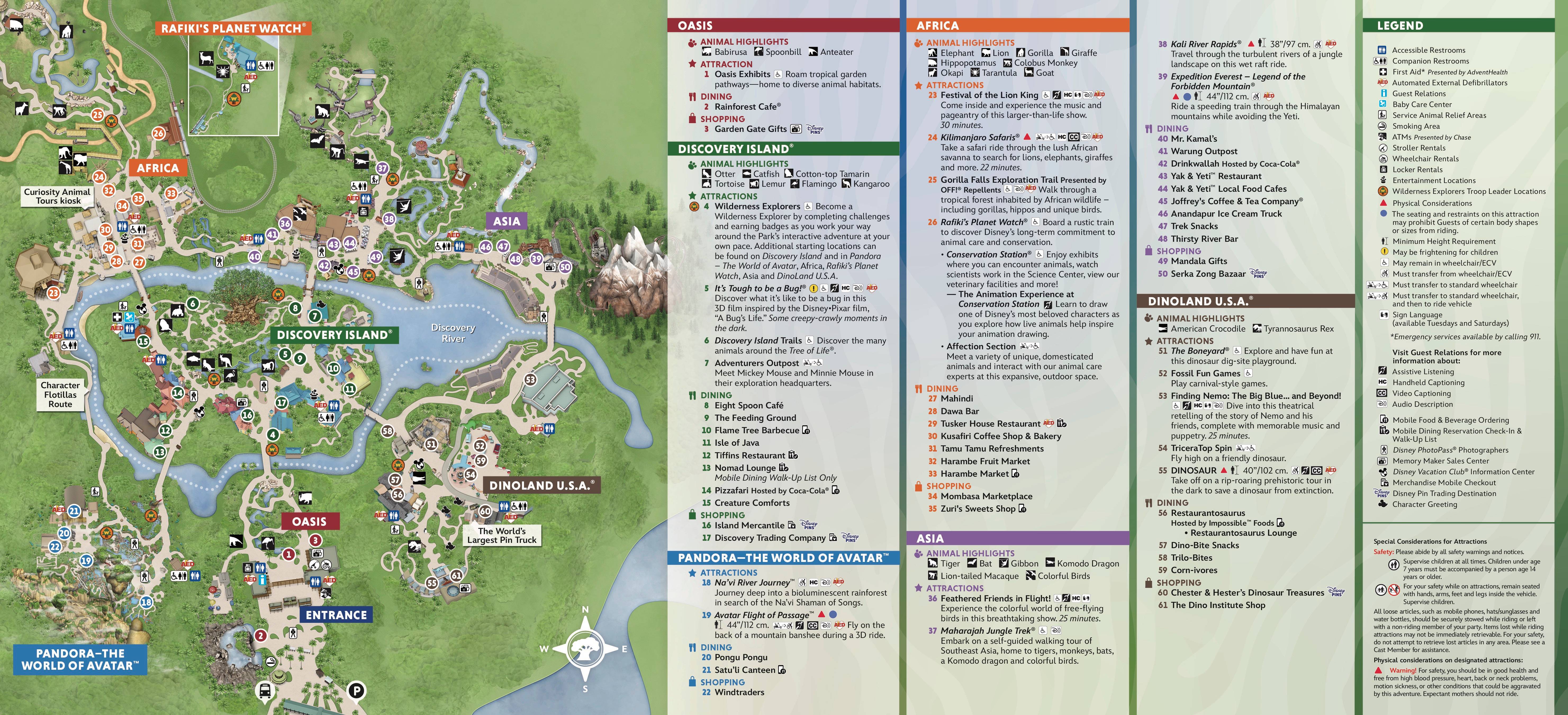 Disney's Animal Kingdom Guide Map December 2023