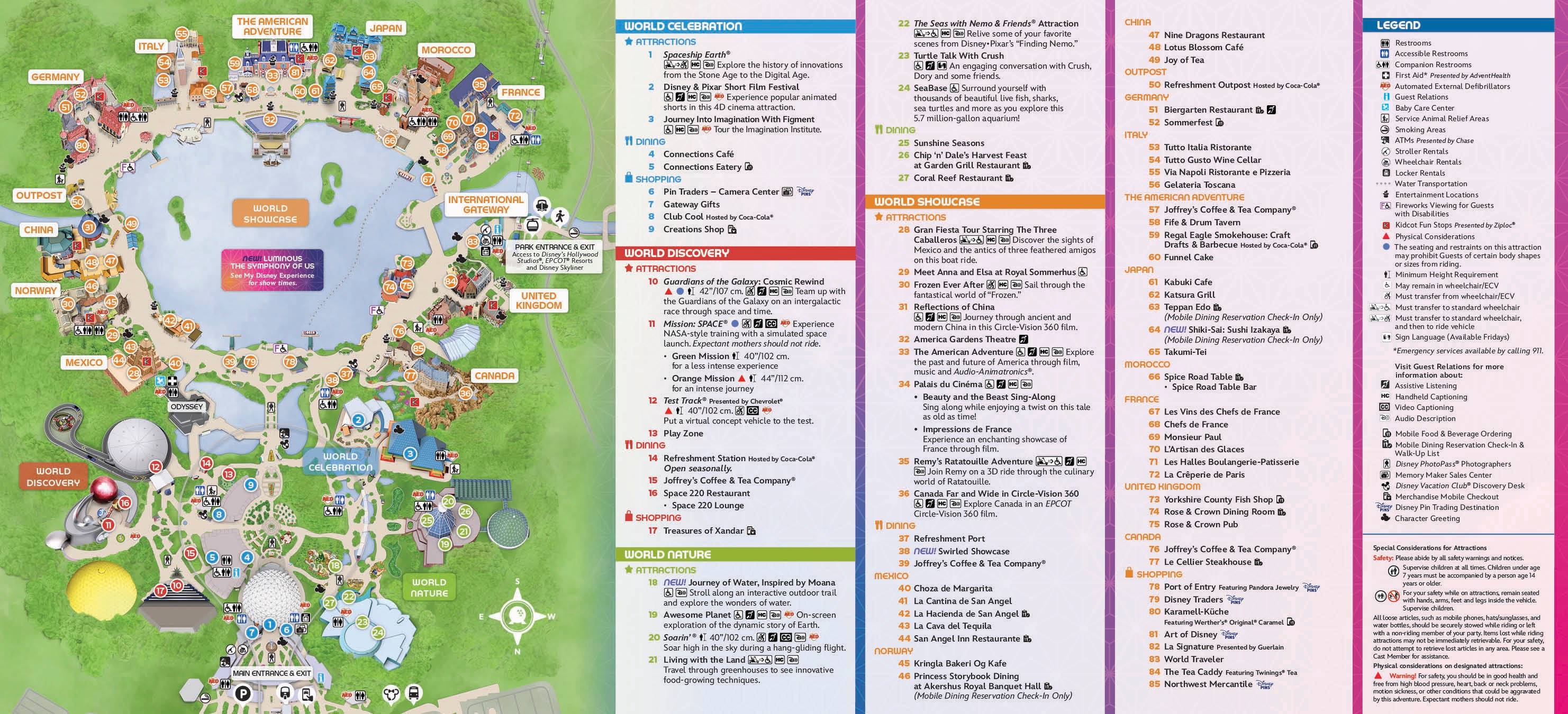 EPCOT Guide Map December 2023
