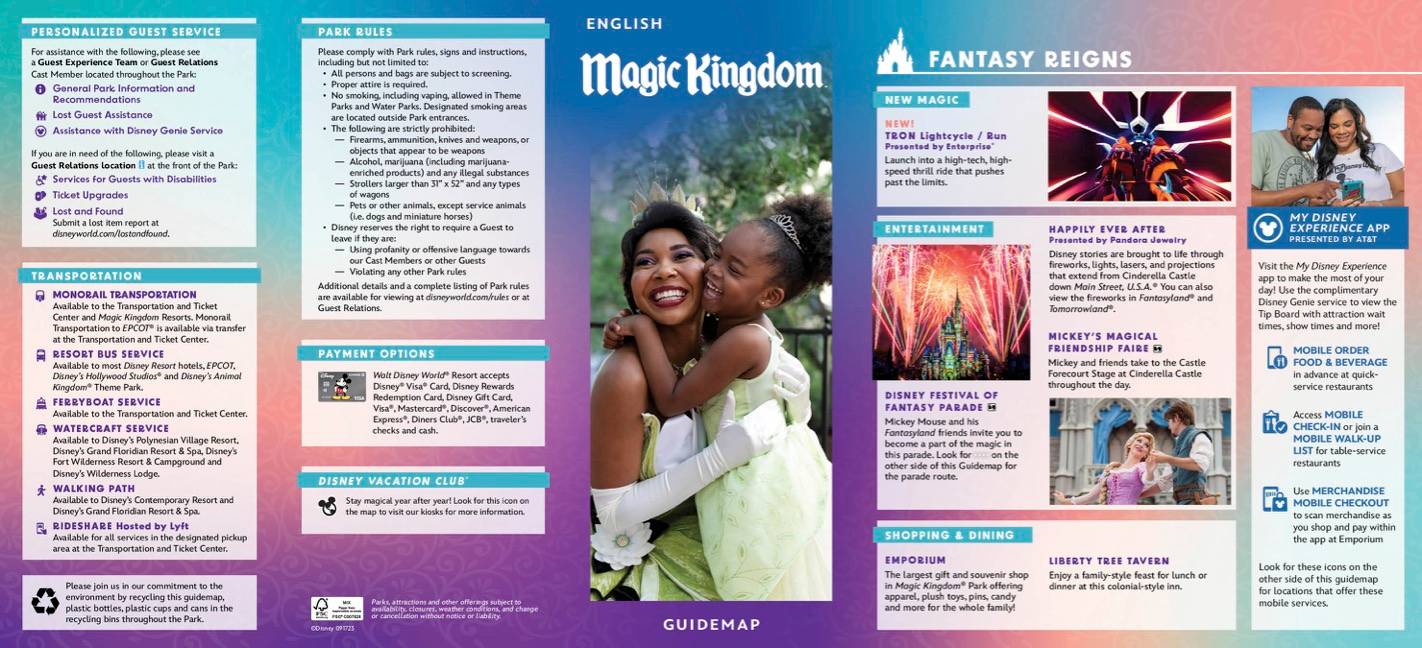 Magic Kingdom Guide Map December 2023