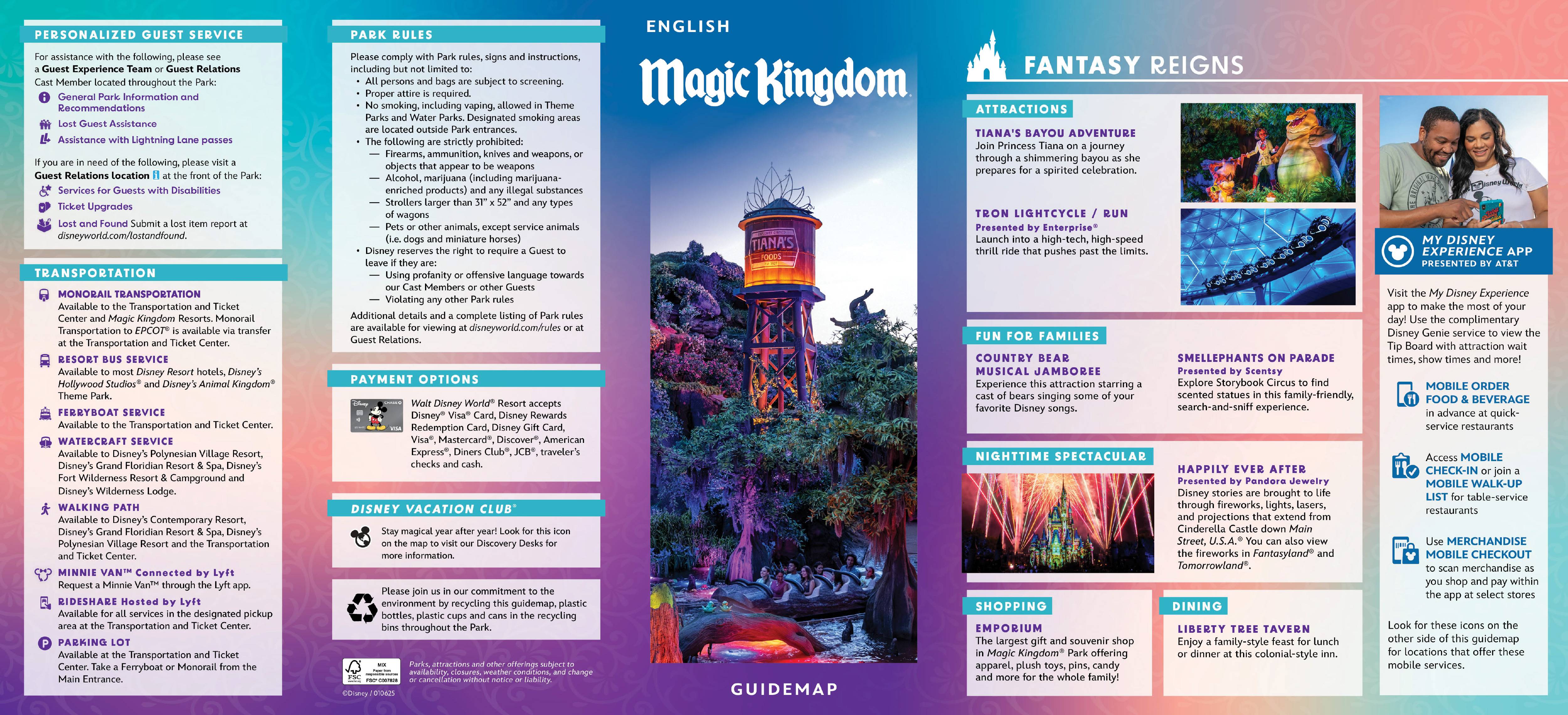 Magic Kingdom Guide Map - January 2025