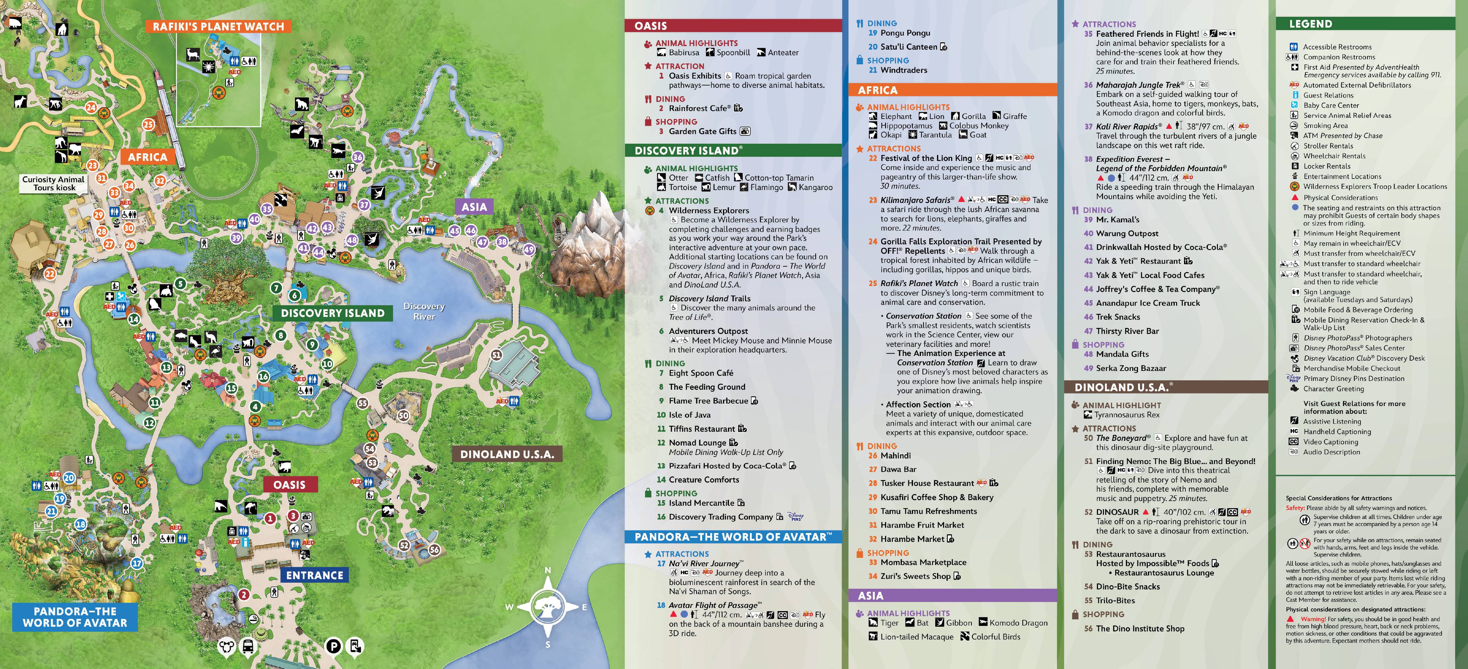 Disney's Animal Kingdom Guide Map Updated with Closure of