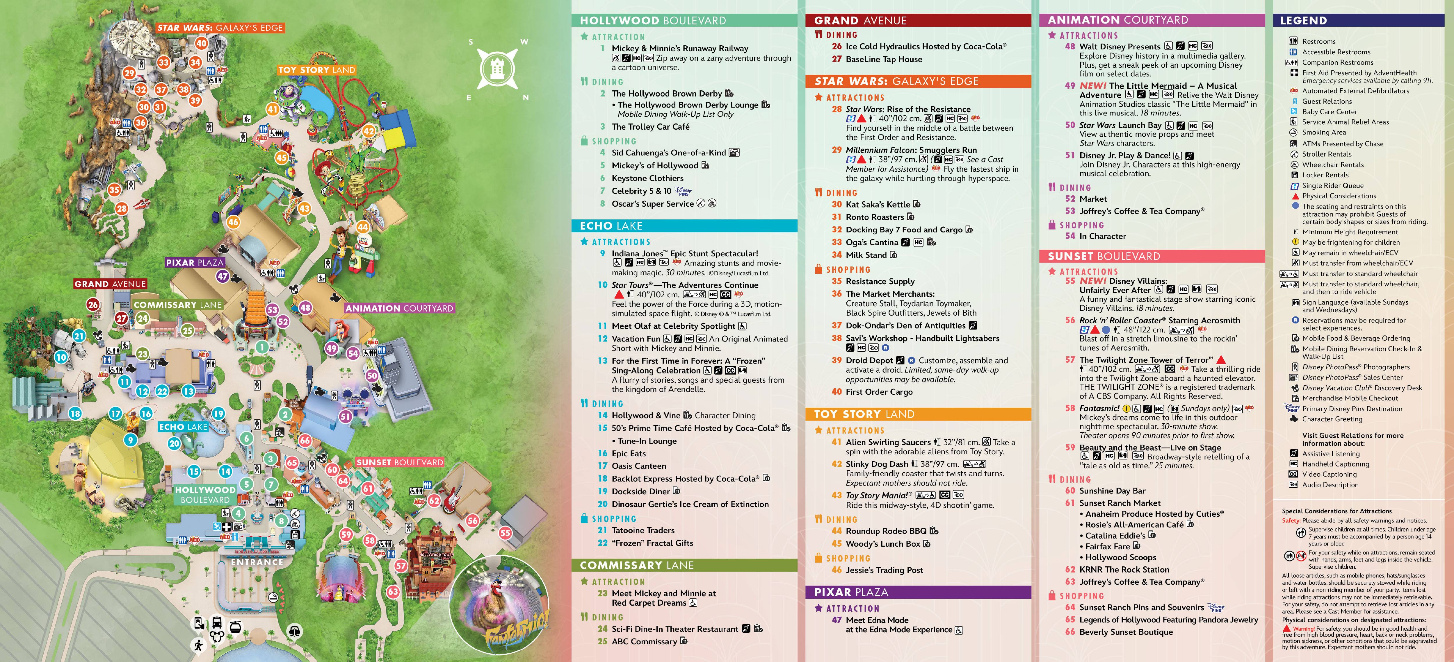 Disney's Hollywood Studios Guide Map - June 2025
