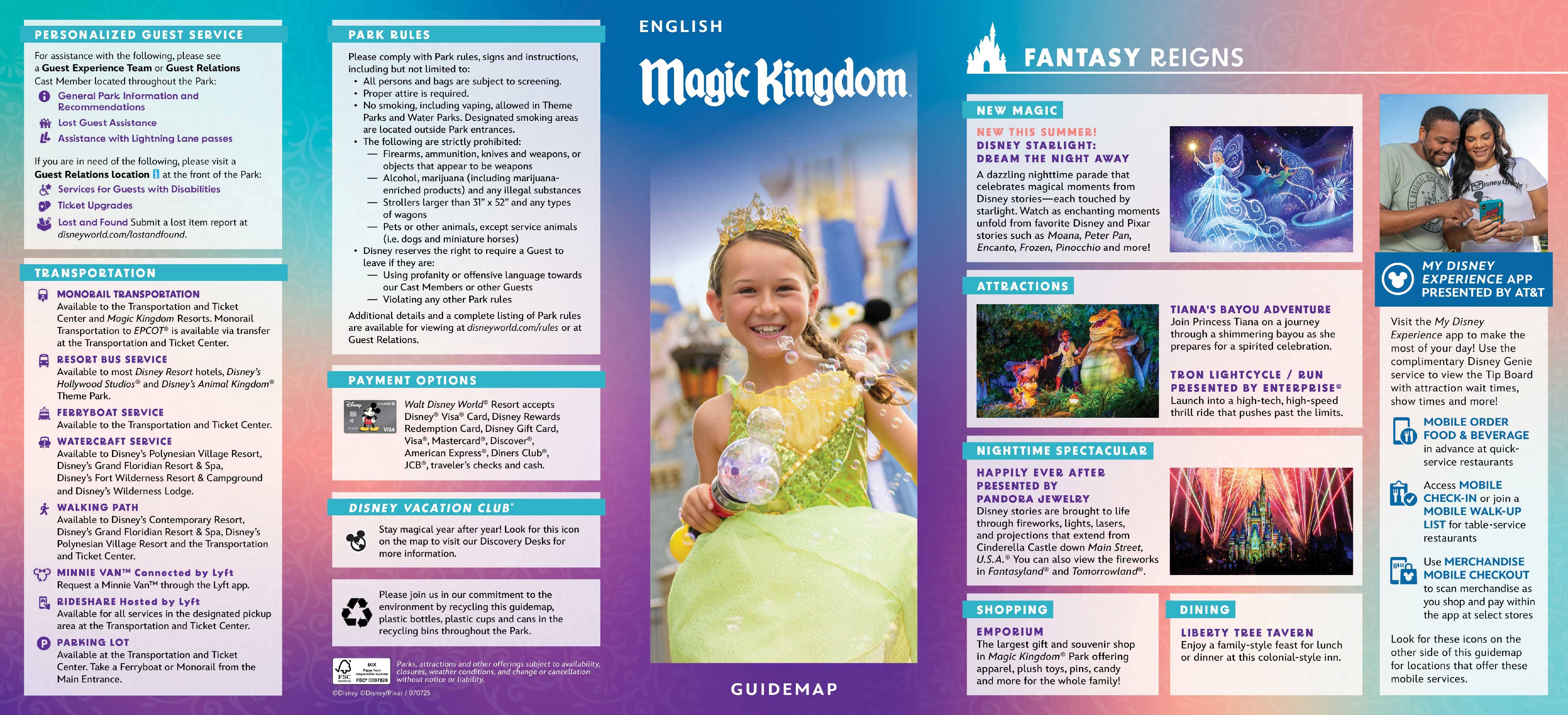 Magic Kingdom Guide Map - July 2025