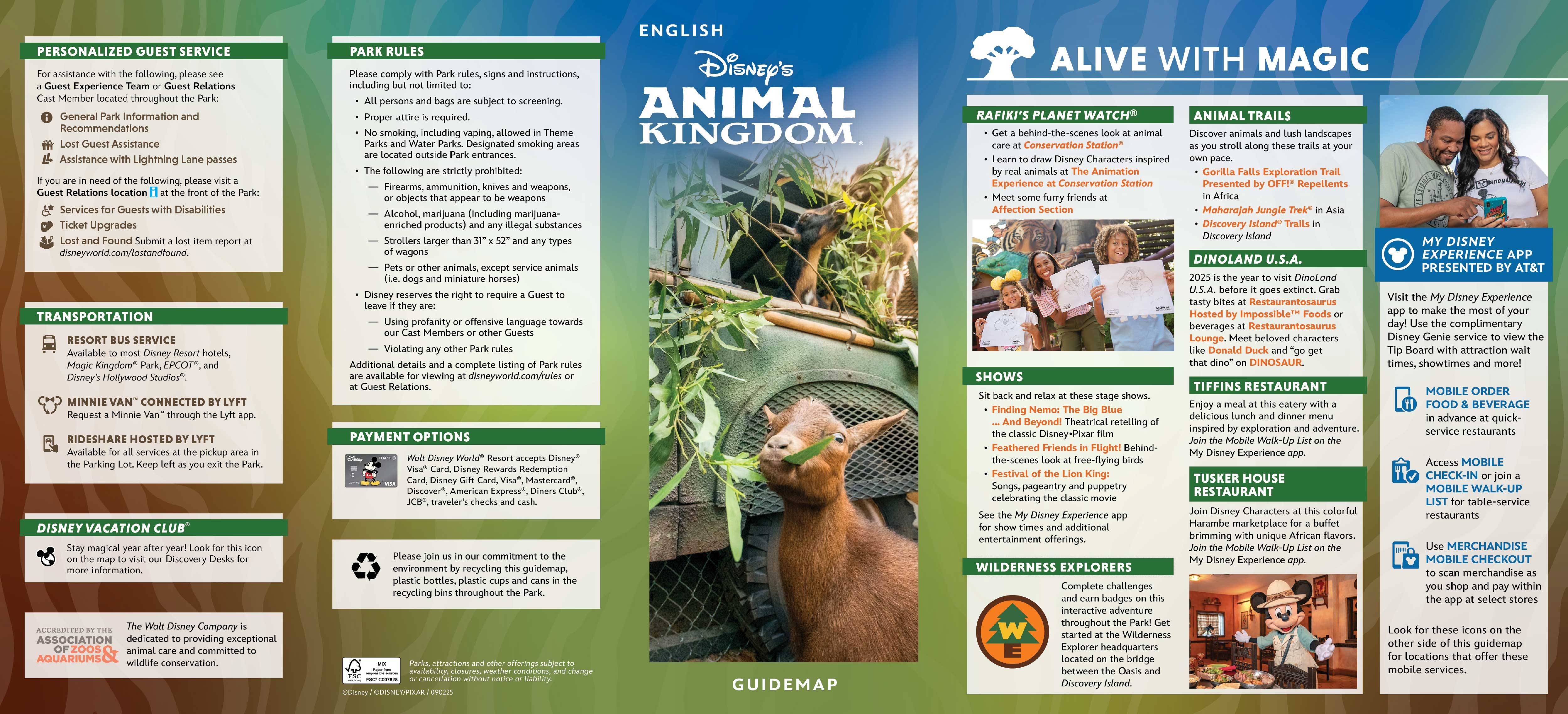 Disney's Animal Kingdom Guide Map - September 2025