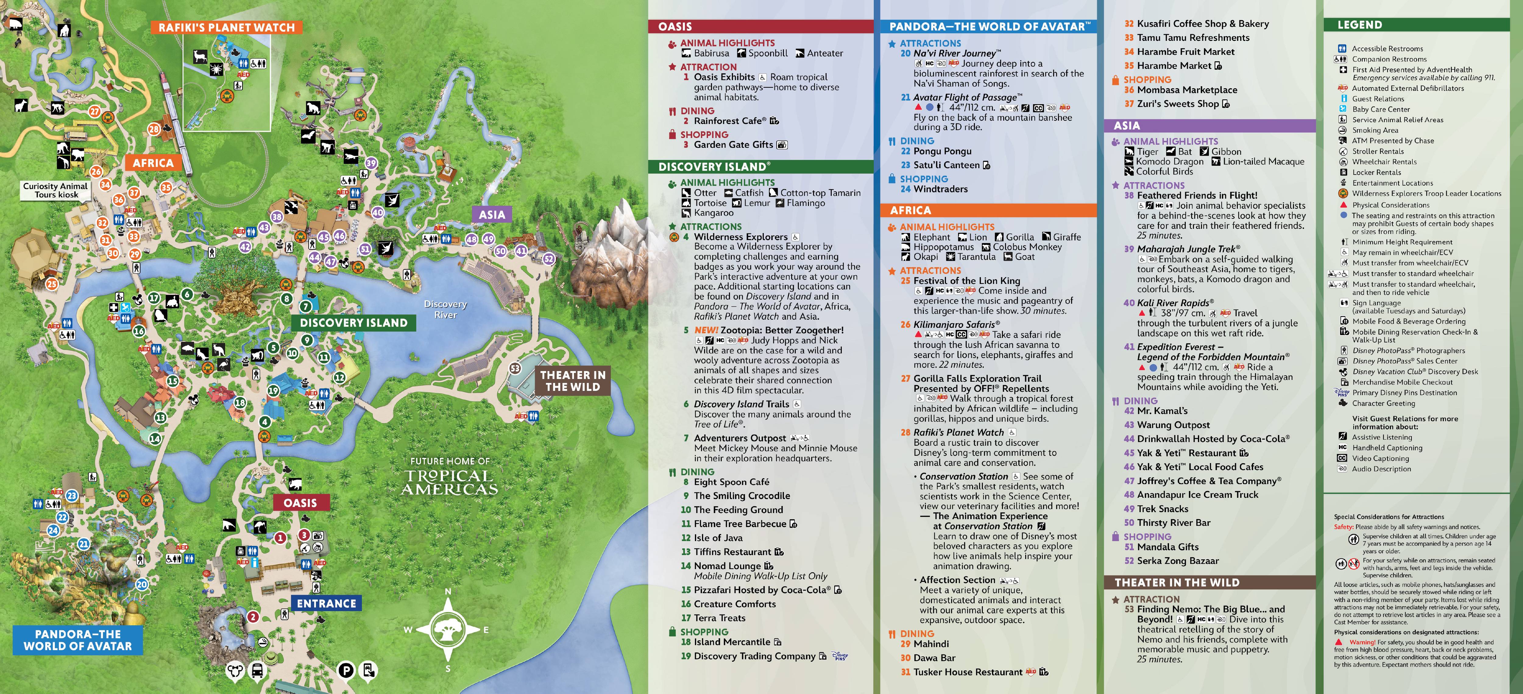 Disney's Animal Kingdom Guide Map - February 2026