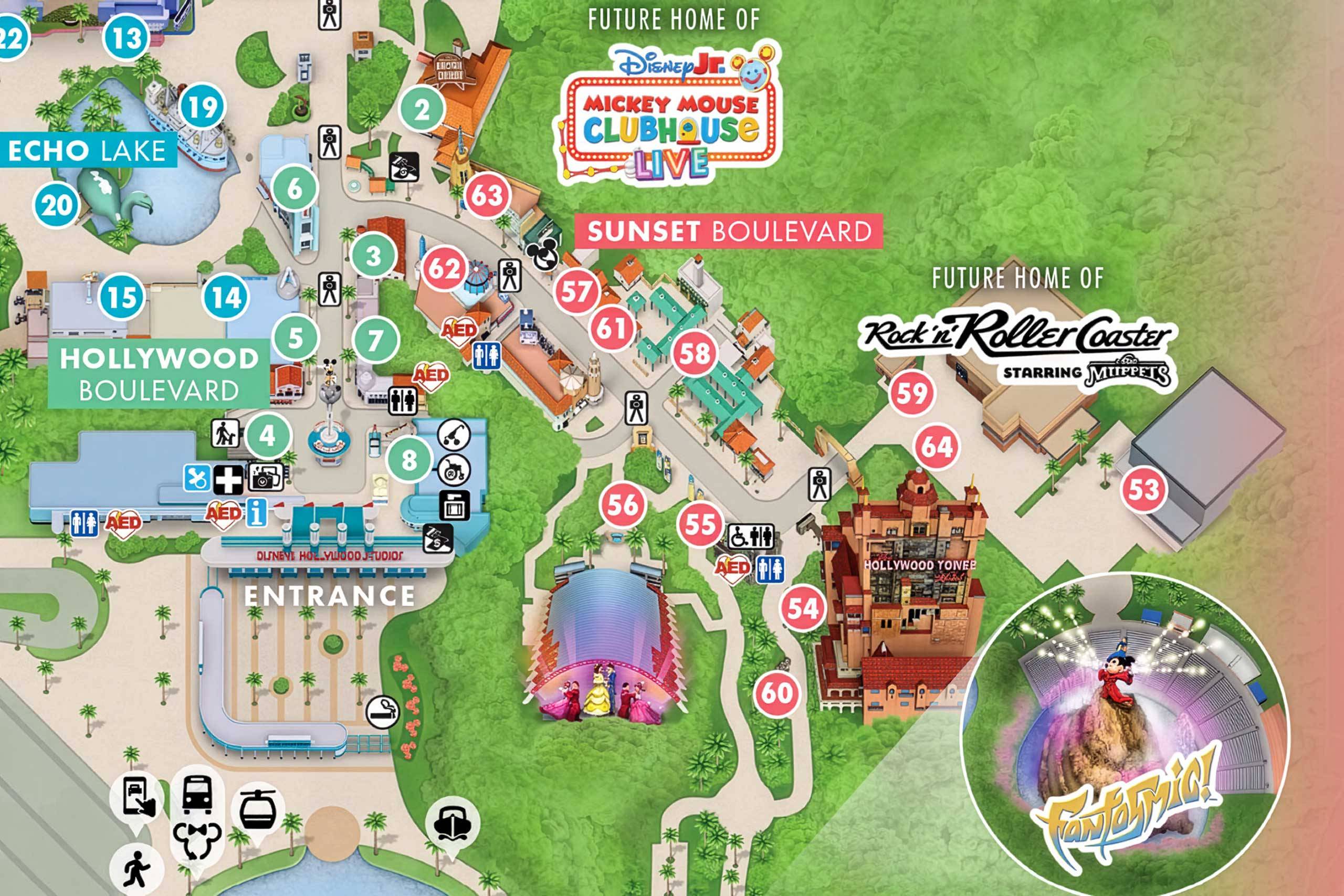 Disney's Hollywood Studios Guide Map - March 2026