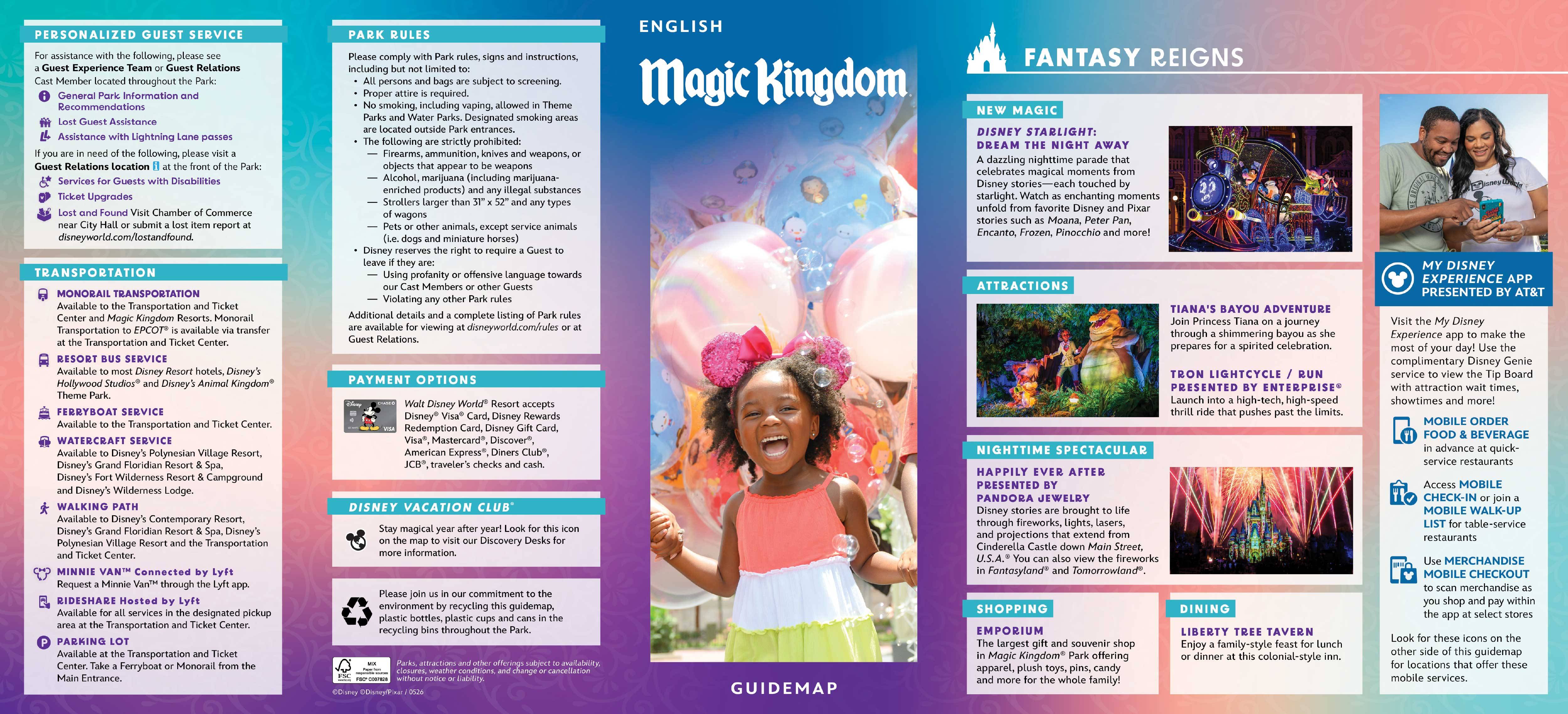 Magic Kingdom Guide Map - May 2026