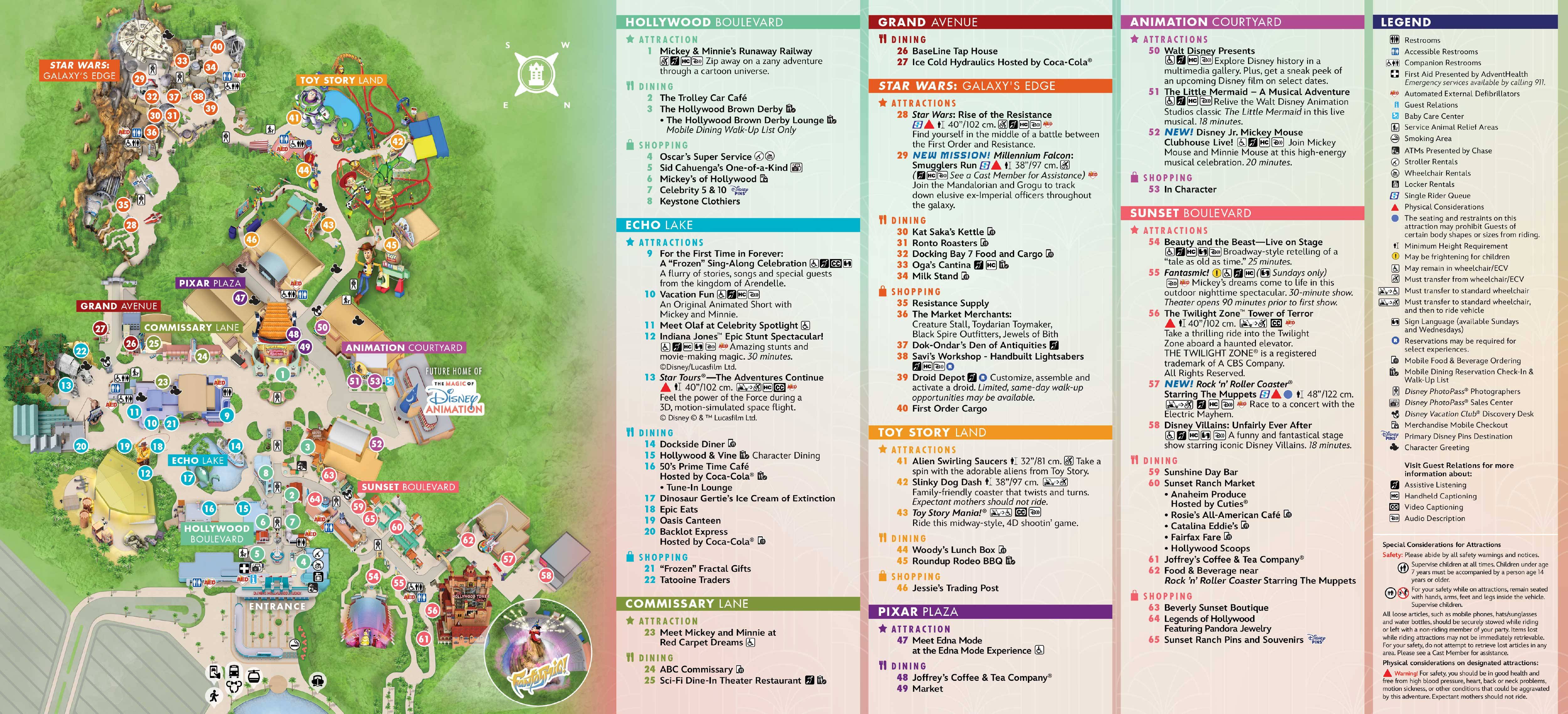 Disney's Hollywood Studios Guide Map - May 2026