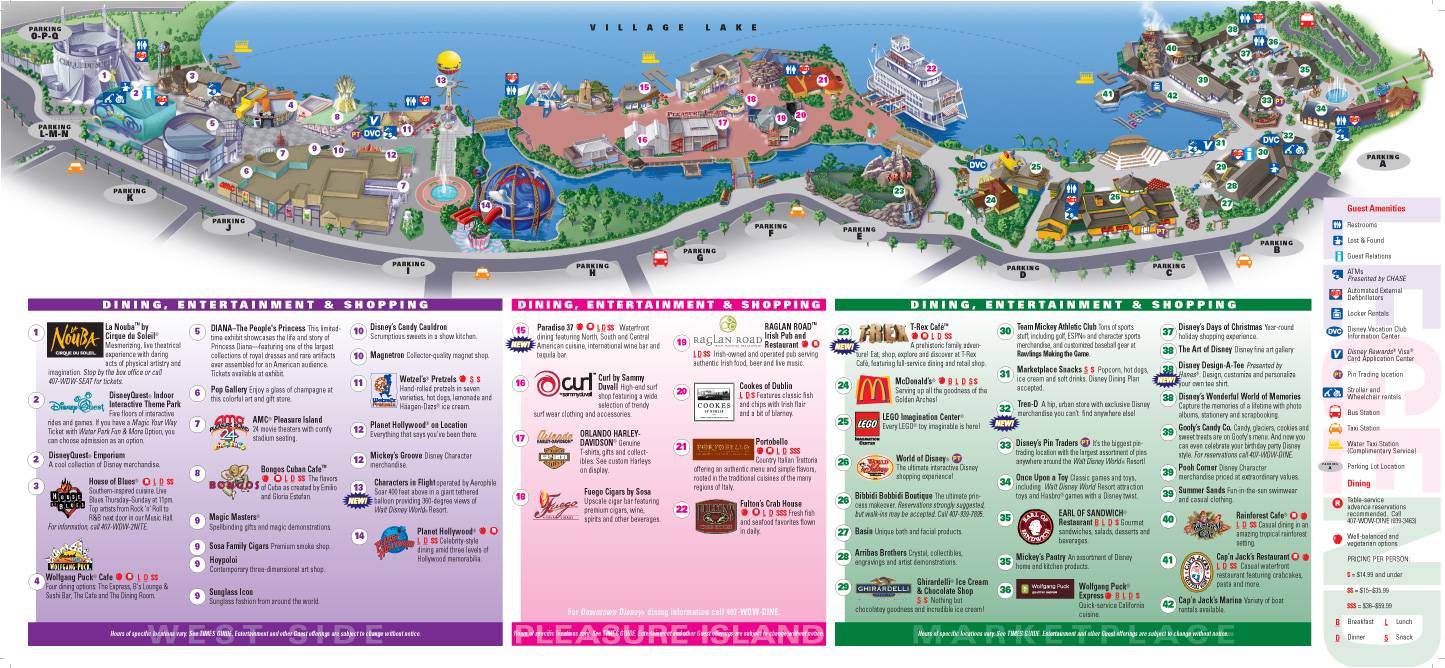 Downtown Disney Map 2020 Downtown Disney Maps 2009