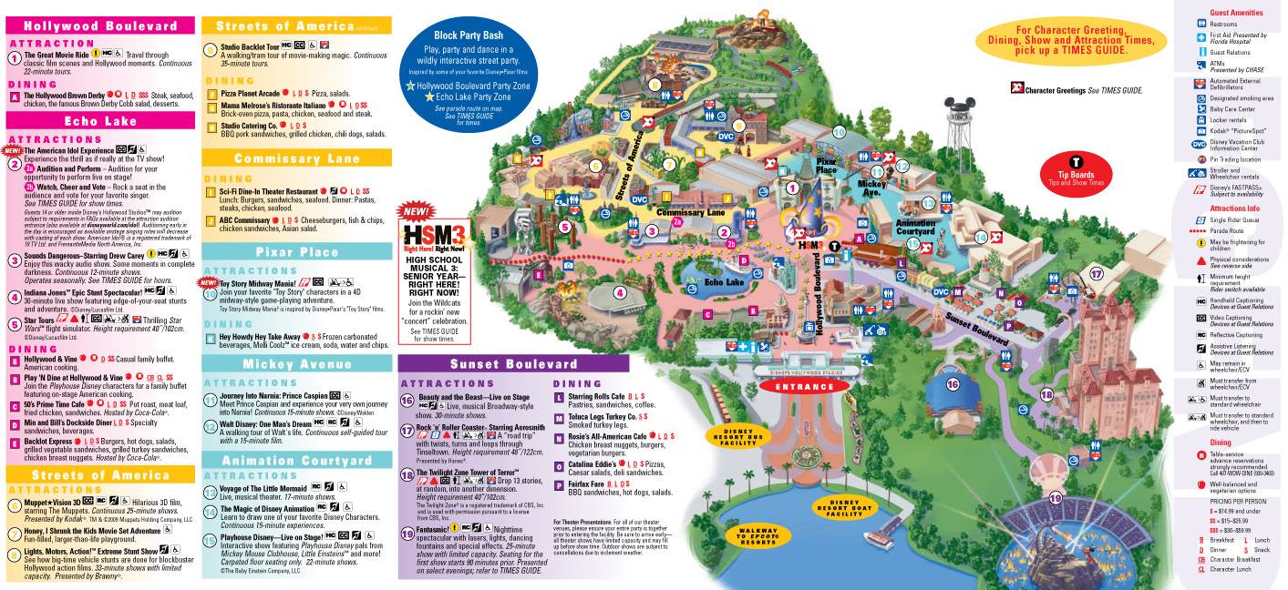 Disney's Hollywood Studios map