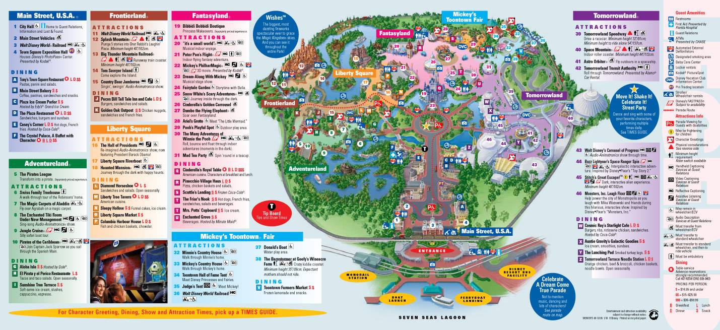 Magic Kingdom map. Copyright 2010 The Walt Disney Company.
