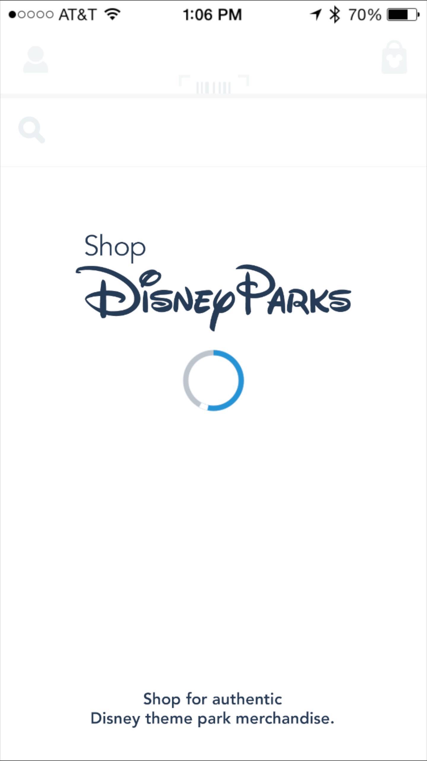 Shop Disney Parks app - Loading screen