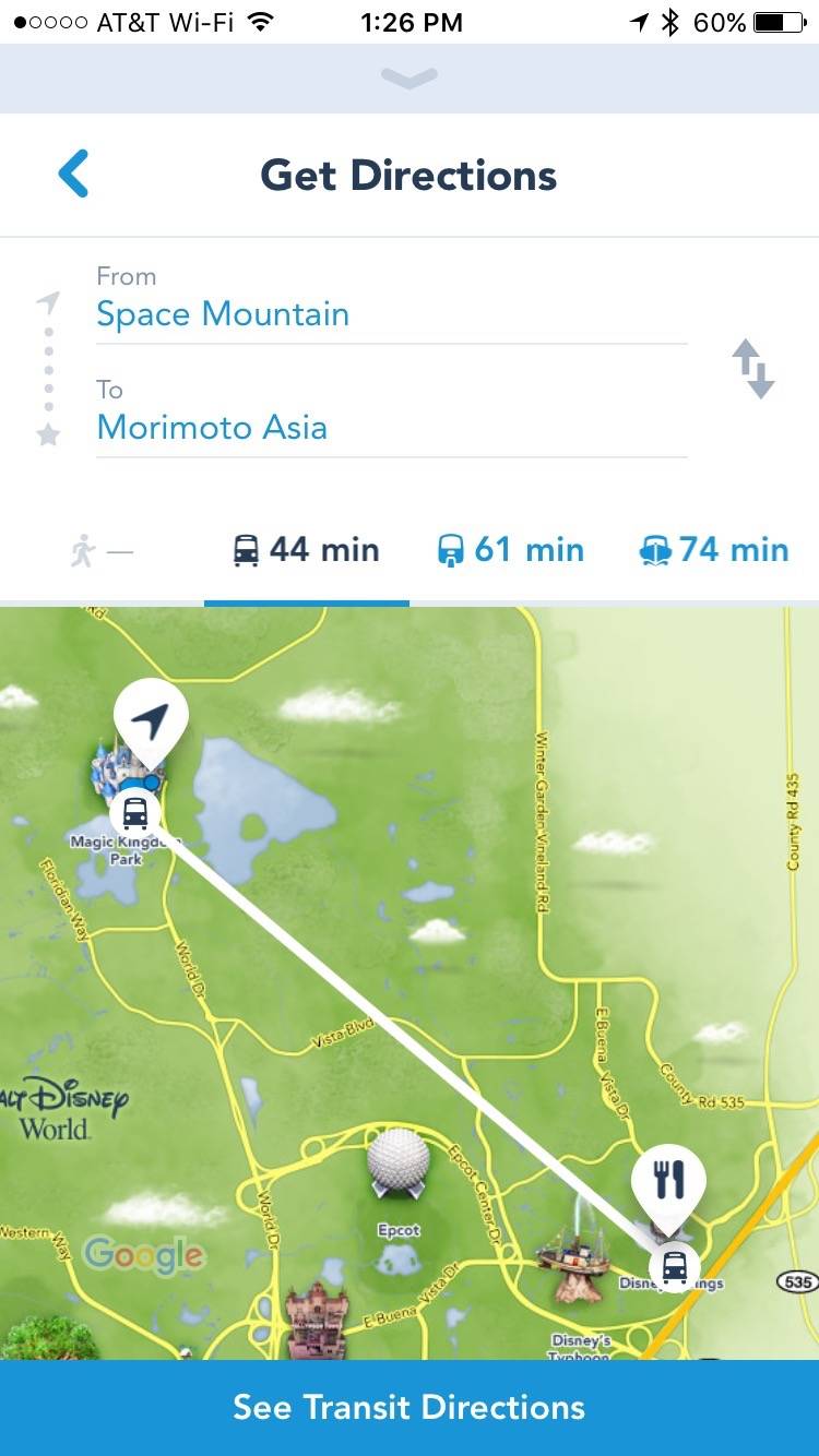 Hands-on with the new 'Get Directions' feature of My Disney Experience