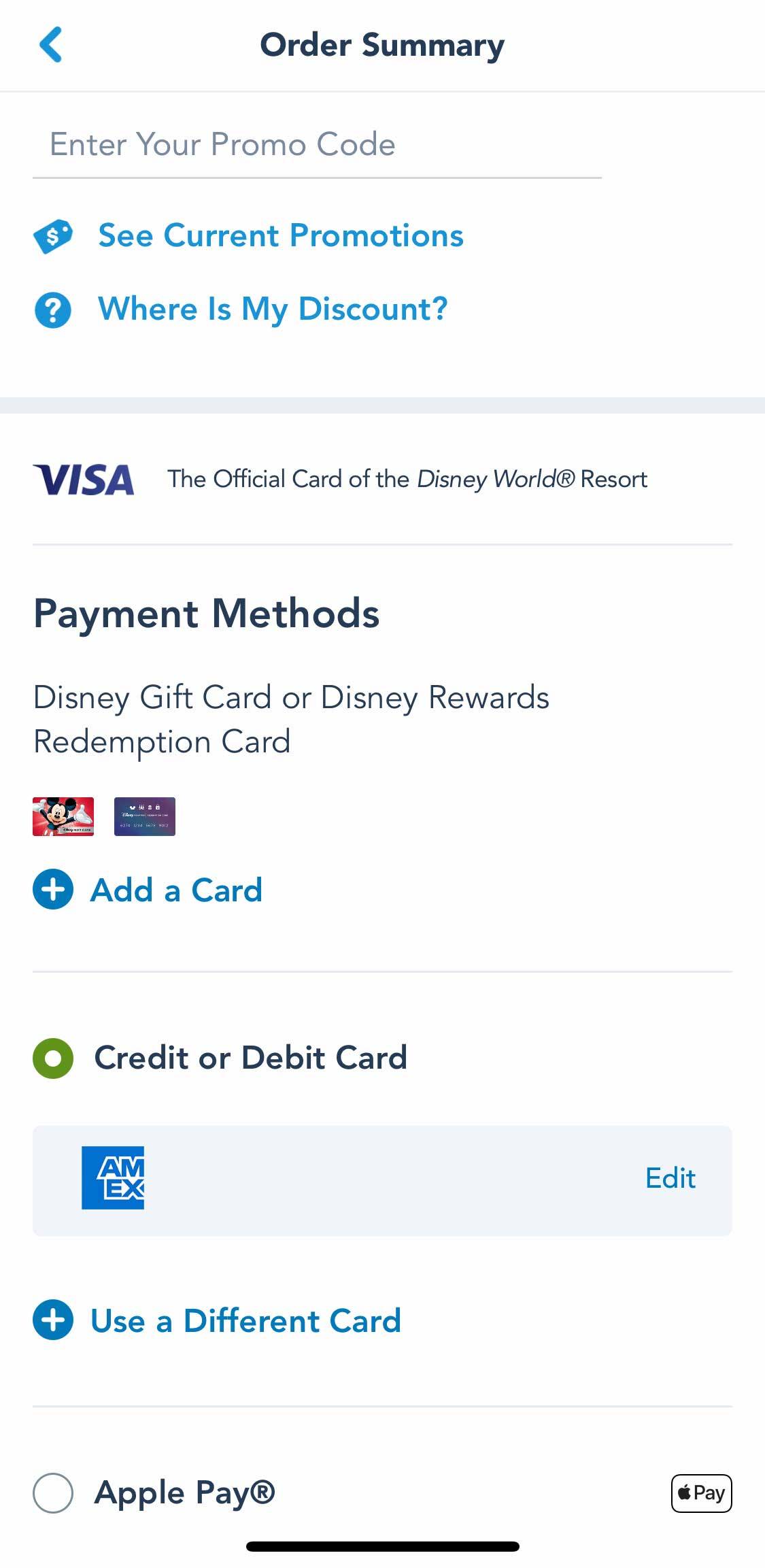 My Disney Experience Mobile Order adds Arrival Window, Apple Pay and Gift Cards