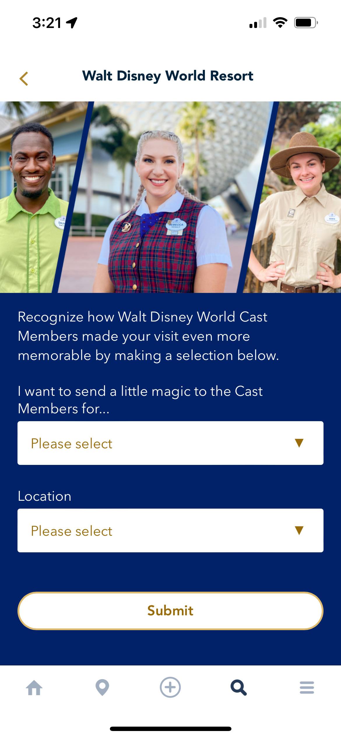 My Disney Experience cast compliment feature