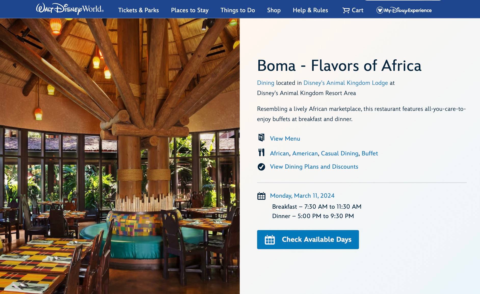 New and improved Multi-Day dining reservation finder debuts at Walt Disney World
