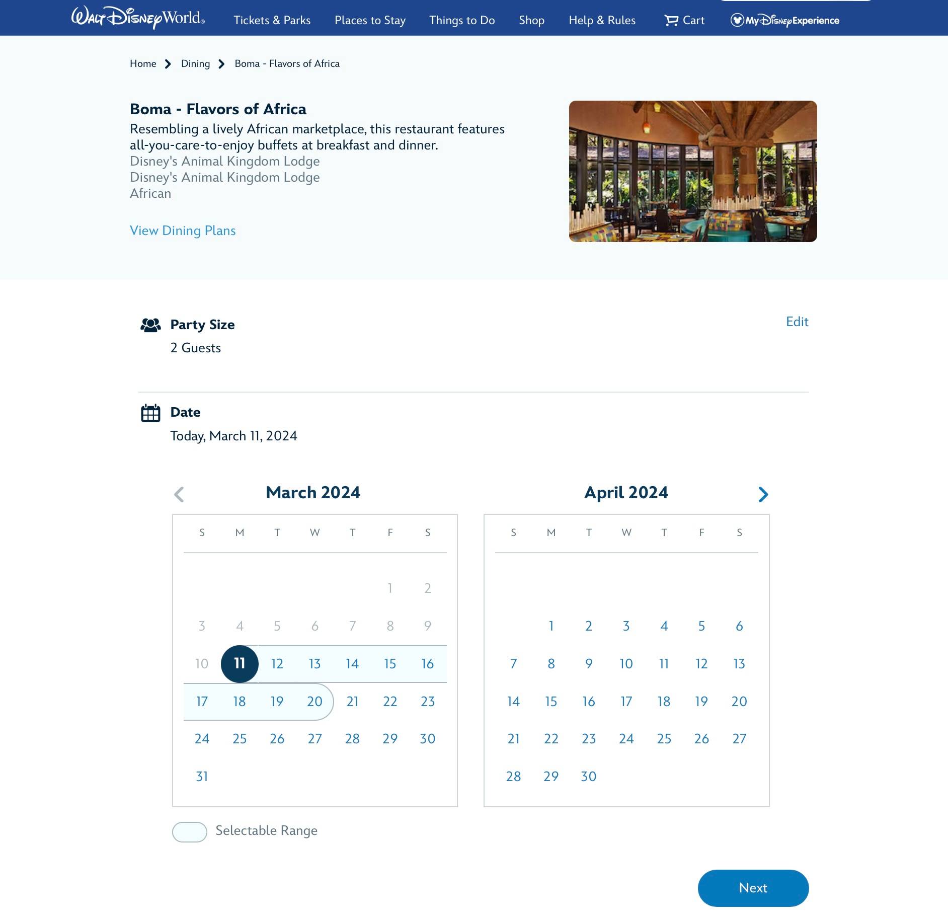 New and improved Multi-Day dining reservation finder debuts at Walt Disney World