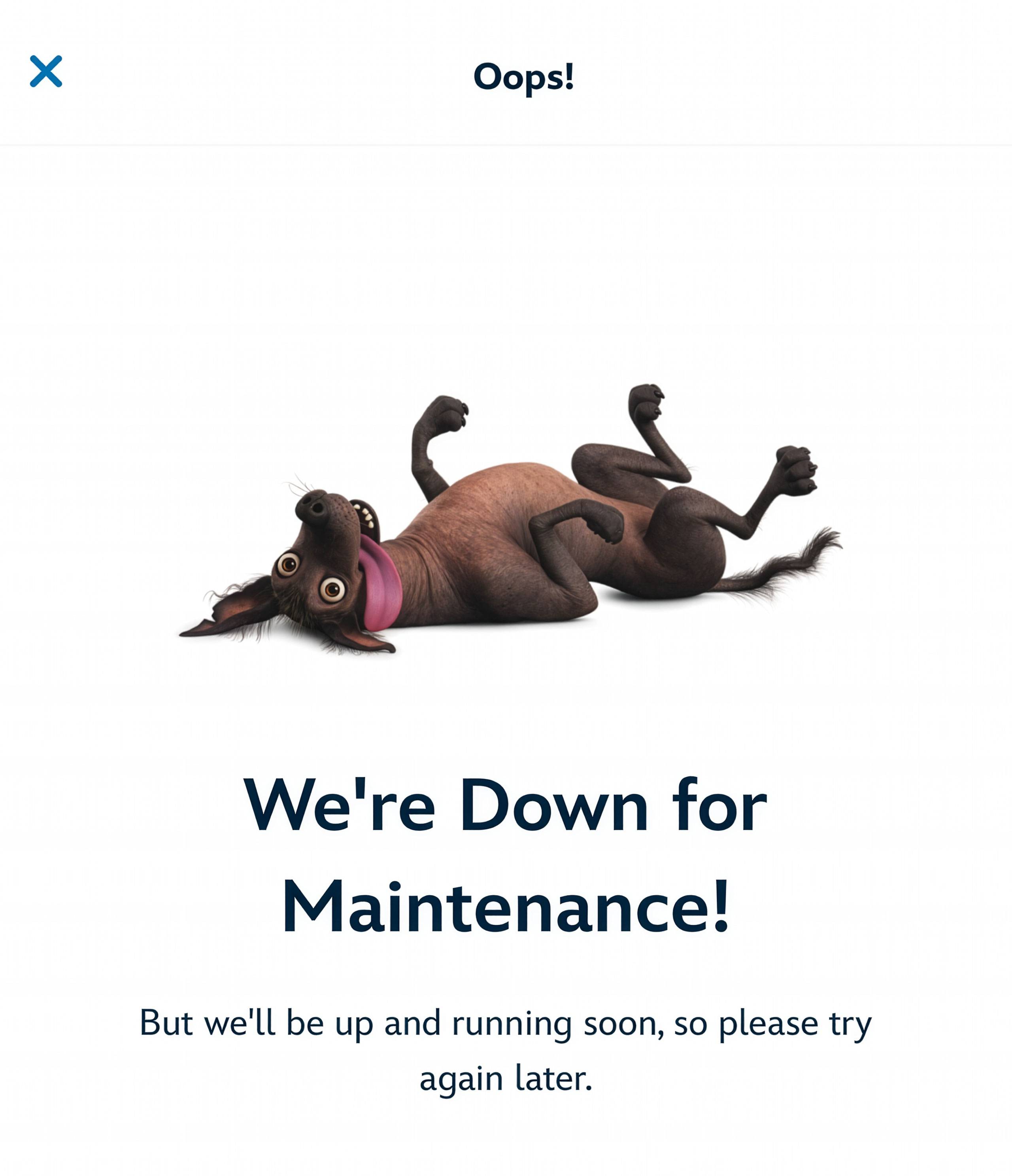 Disney World Dining Reservation System Outage - October 20 2025