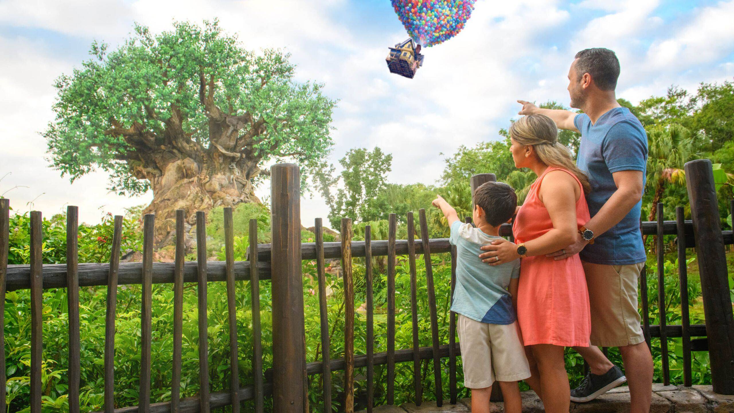 Disney PhotoPass magic shot inspired by the Disney and Pixar film, Up