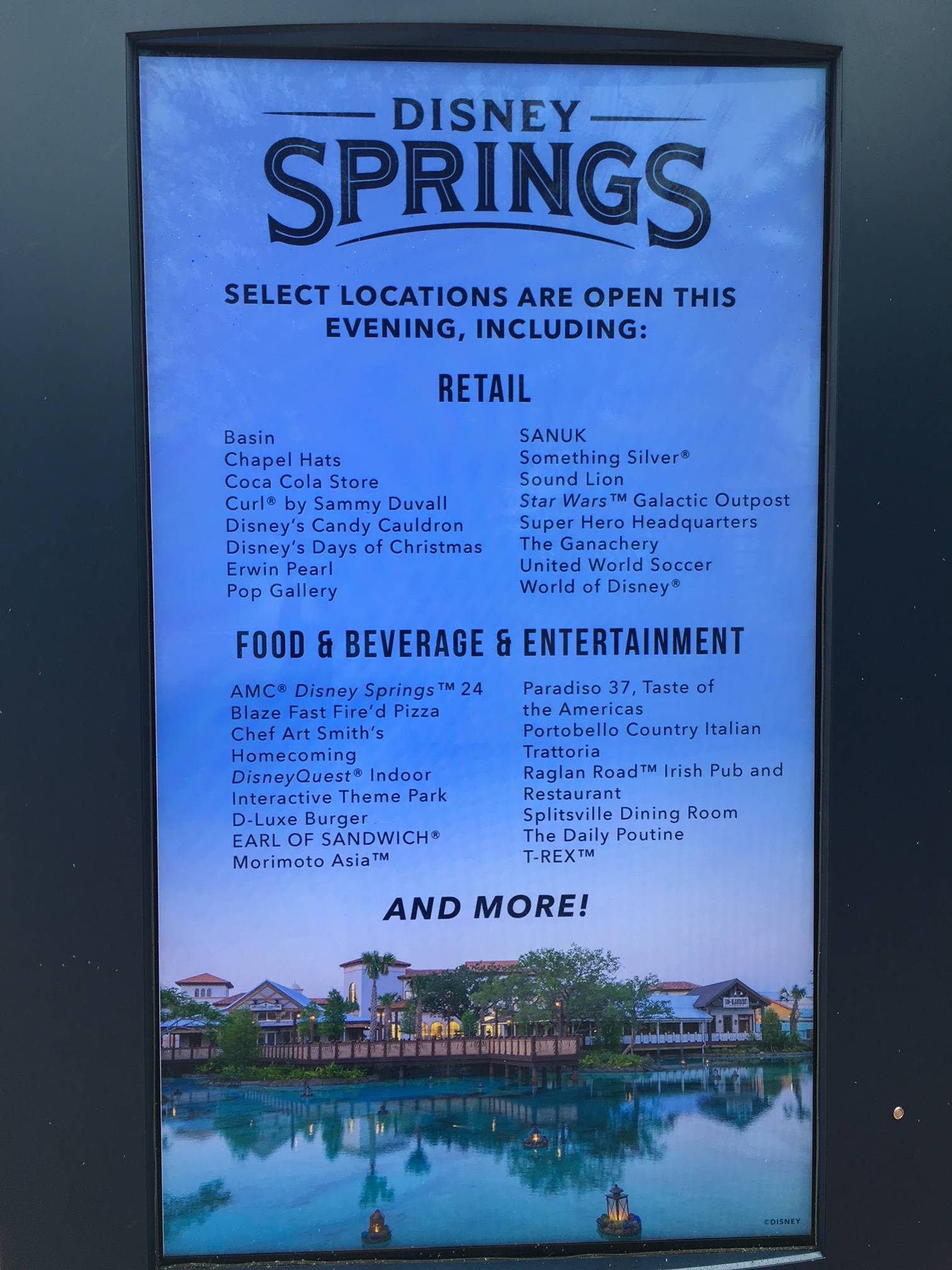Disney Springs post Hurricane Matthew restaurants and shops operating