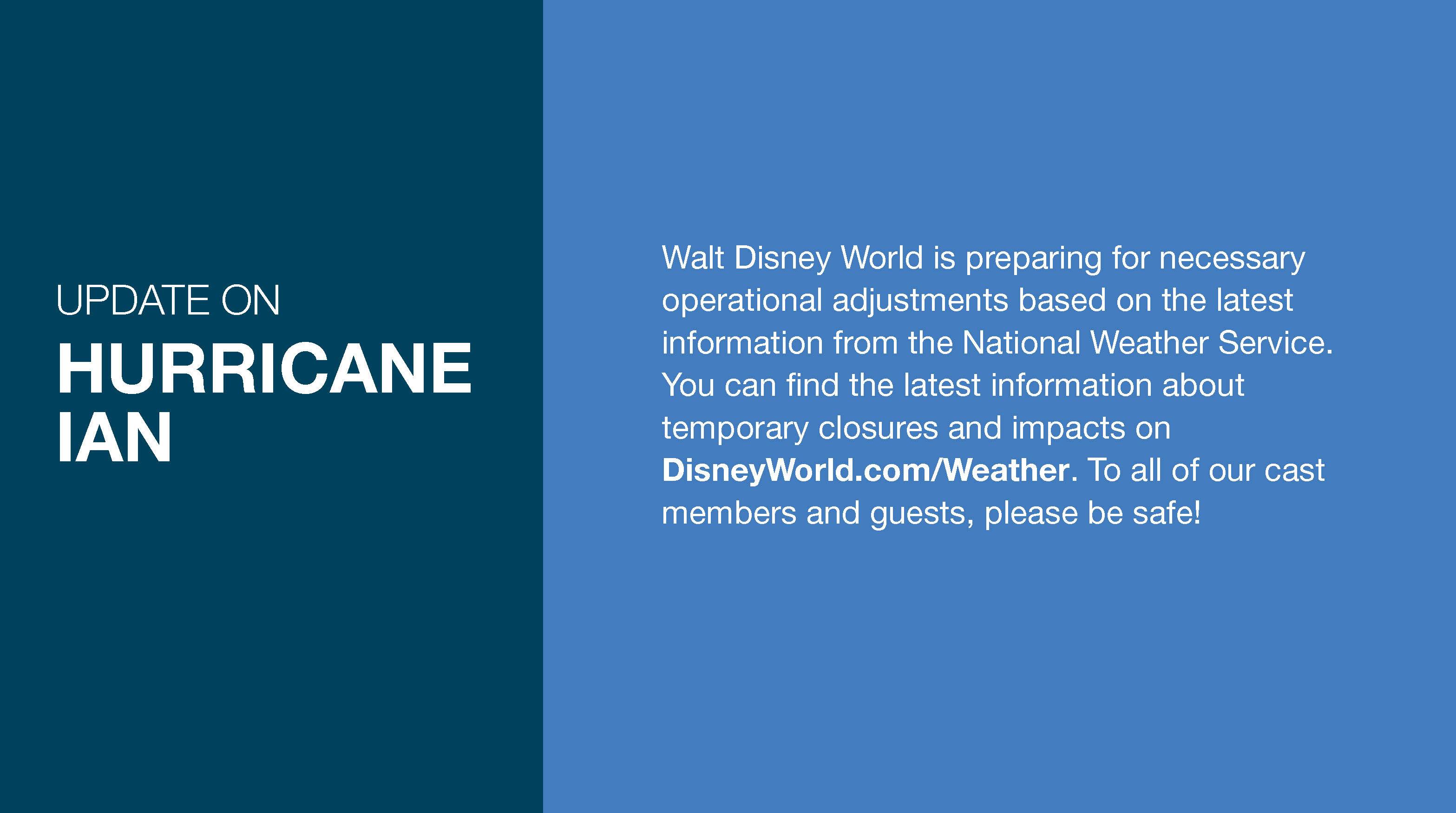 Disney issues first public statement on Hurricane Ian and impacts to Walt Disney World