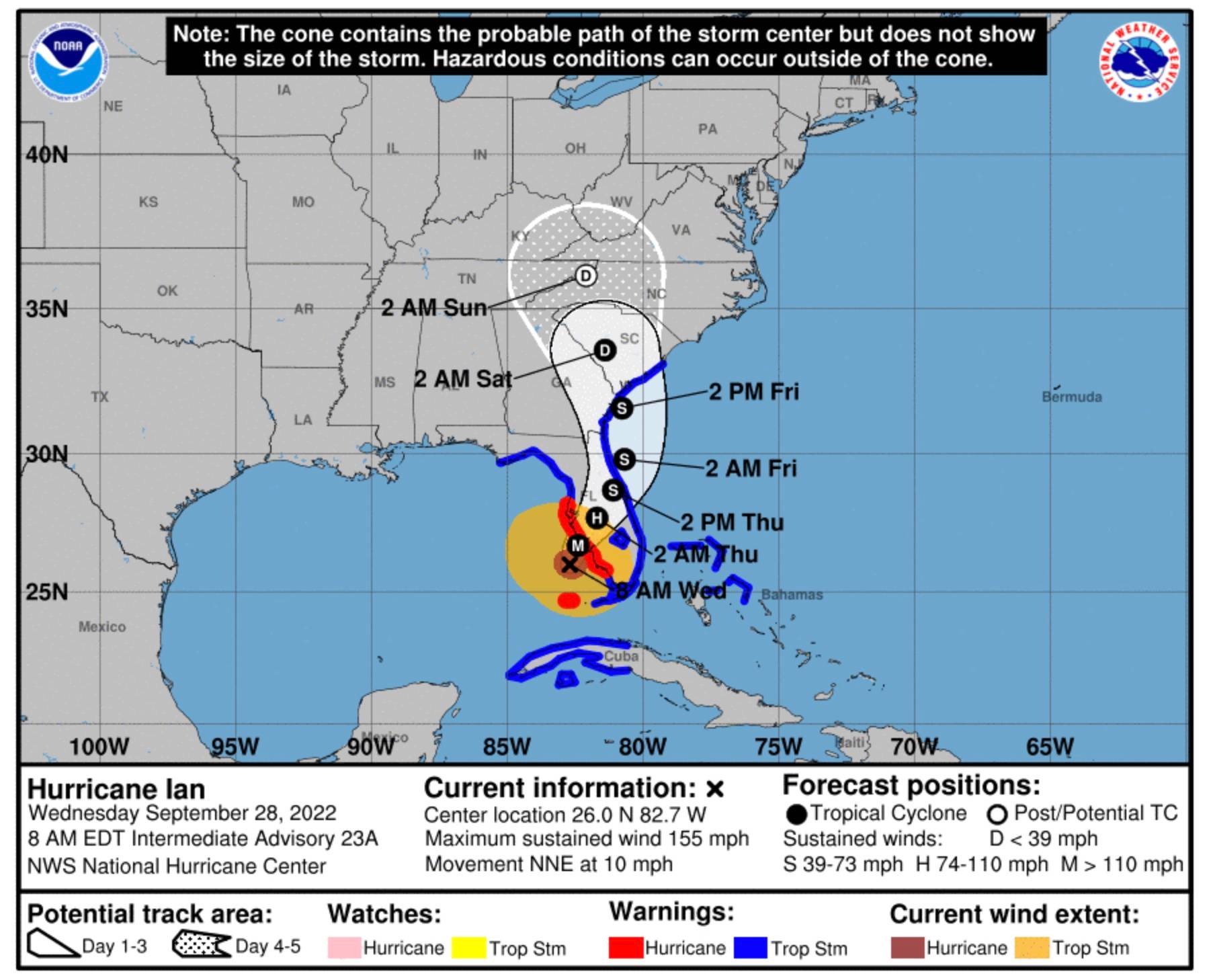 Walt Disney World is directly in the path of Hurricane Ian as the system intensifies to 155mph winds with the forecast tracking across Orlando