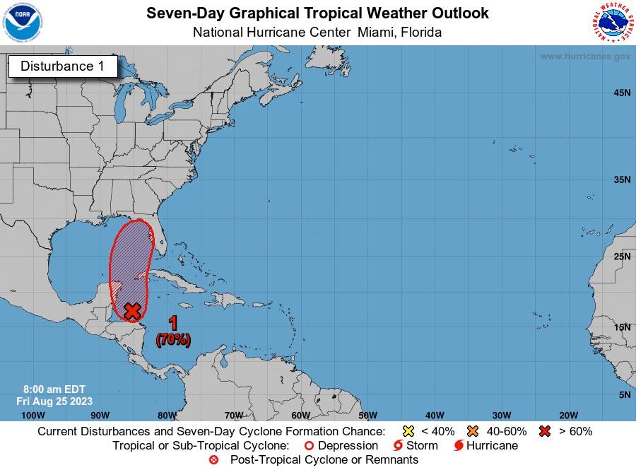 Seven-Day Graphical Tropical Weather Outlook - August 25 2023