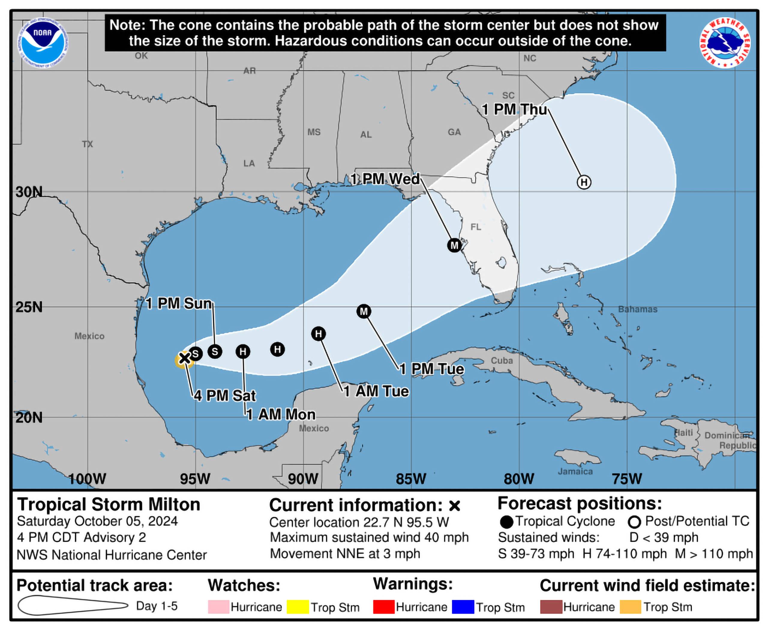 Tropical Storm Milton – October 5, 4 p.m