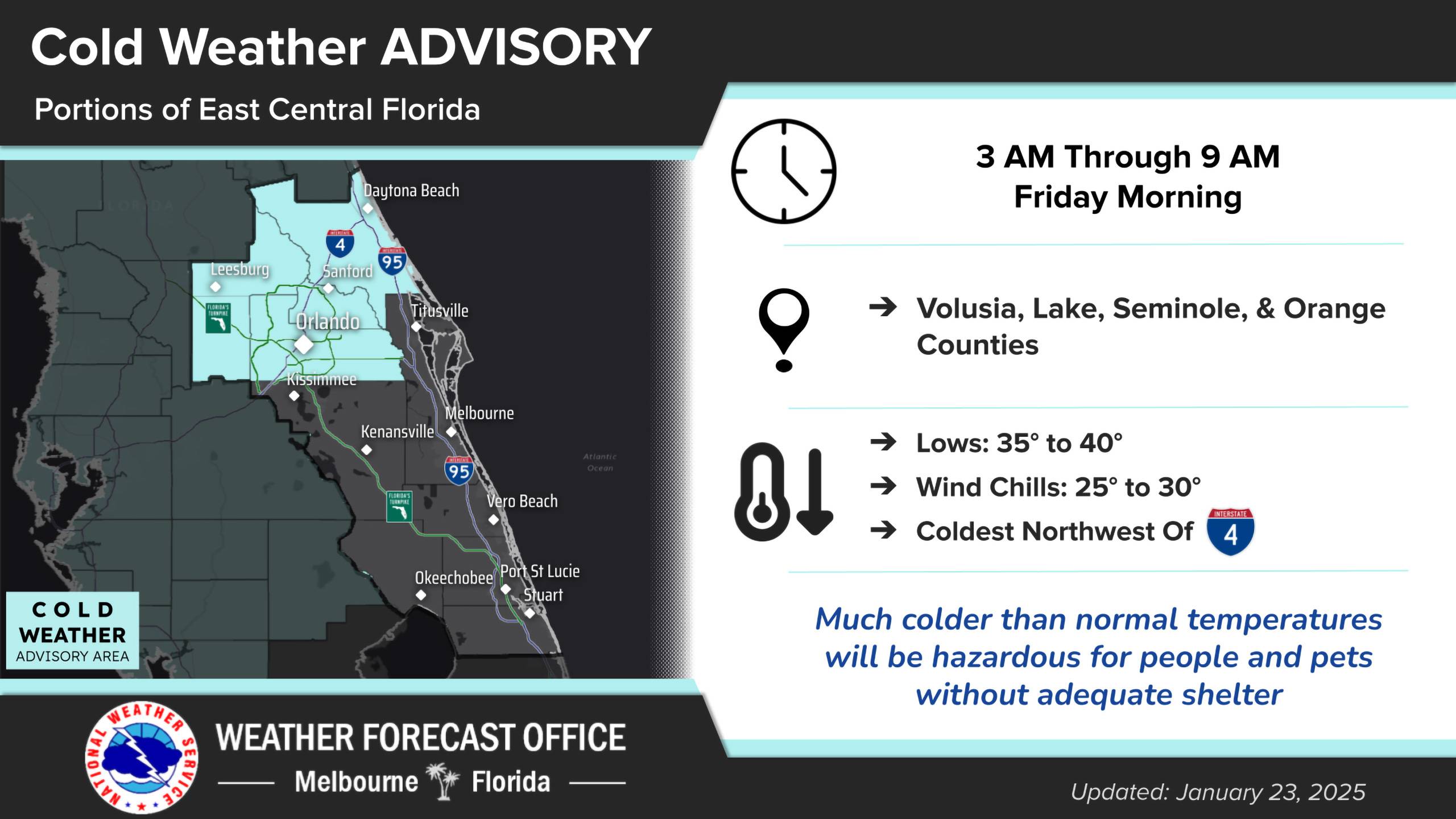 Cold Weather Advisory - January 24, 2025