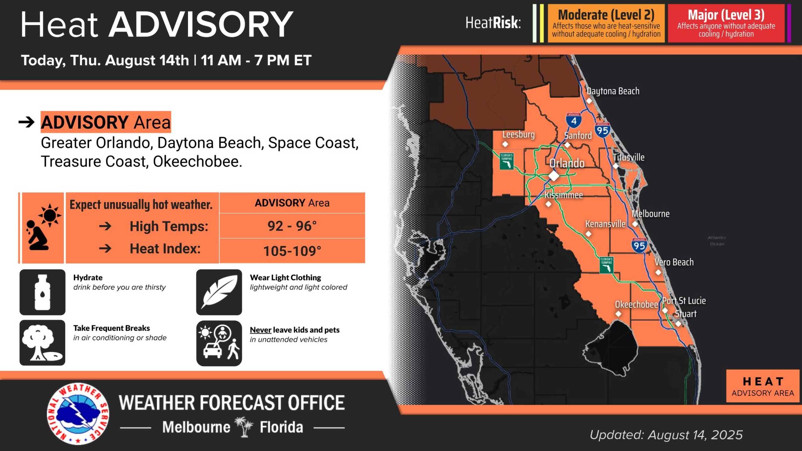 Heat Advisory Issued for Walt Disney World as Feels-Like Temps Near 109 Degrees