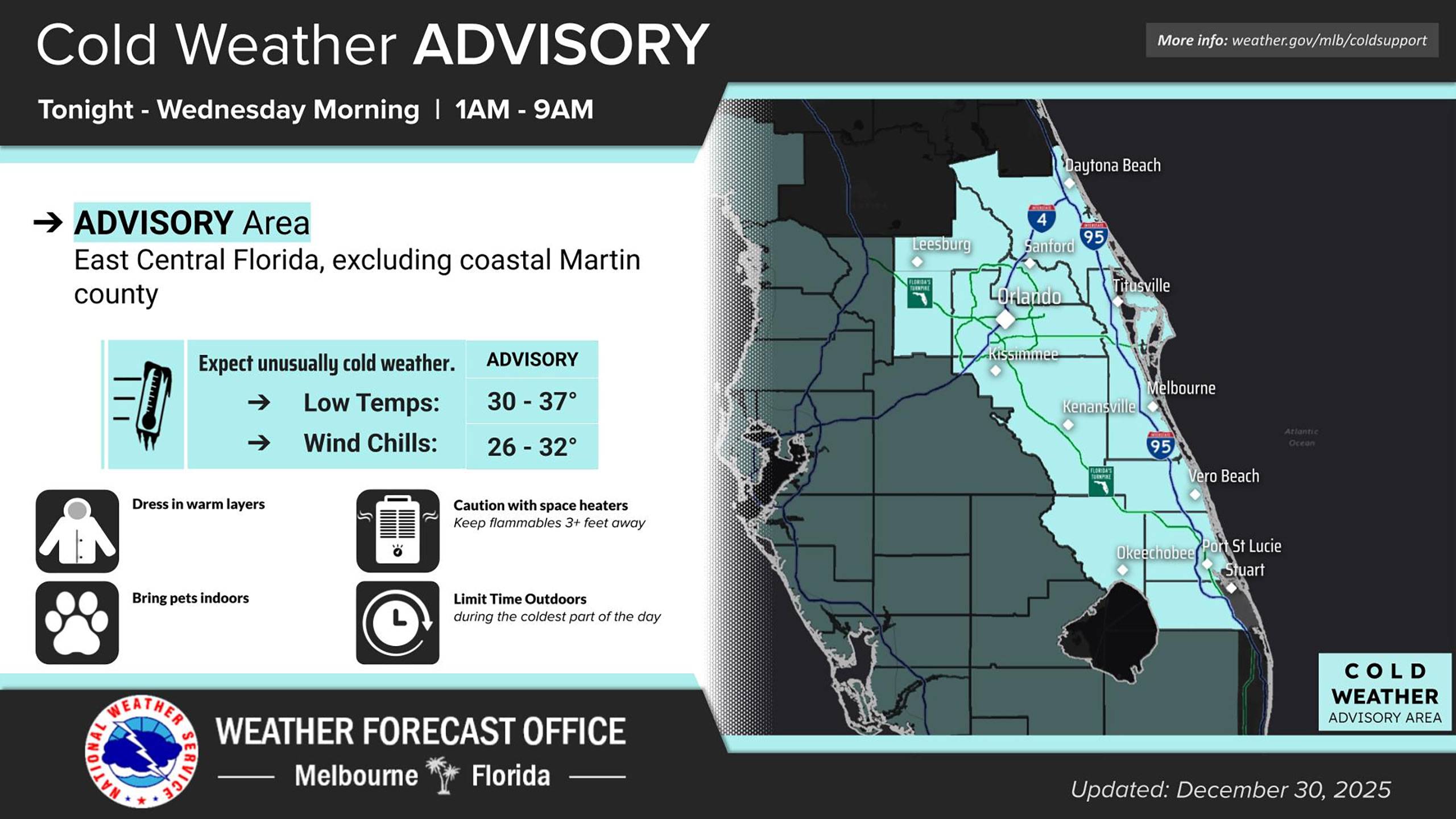 Cold Weather Advisory Issued for Walt Disney World Area as Wind Chills Drop to 27°F