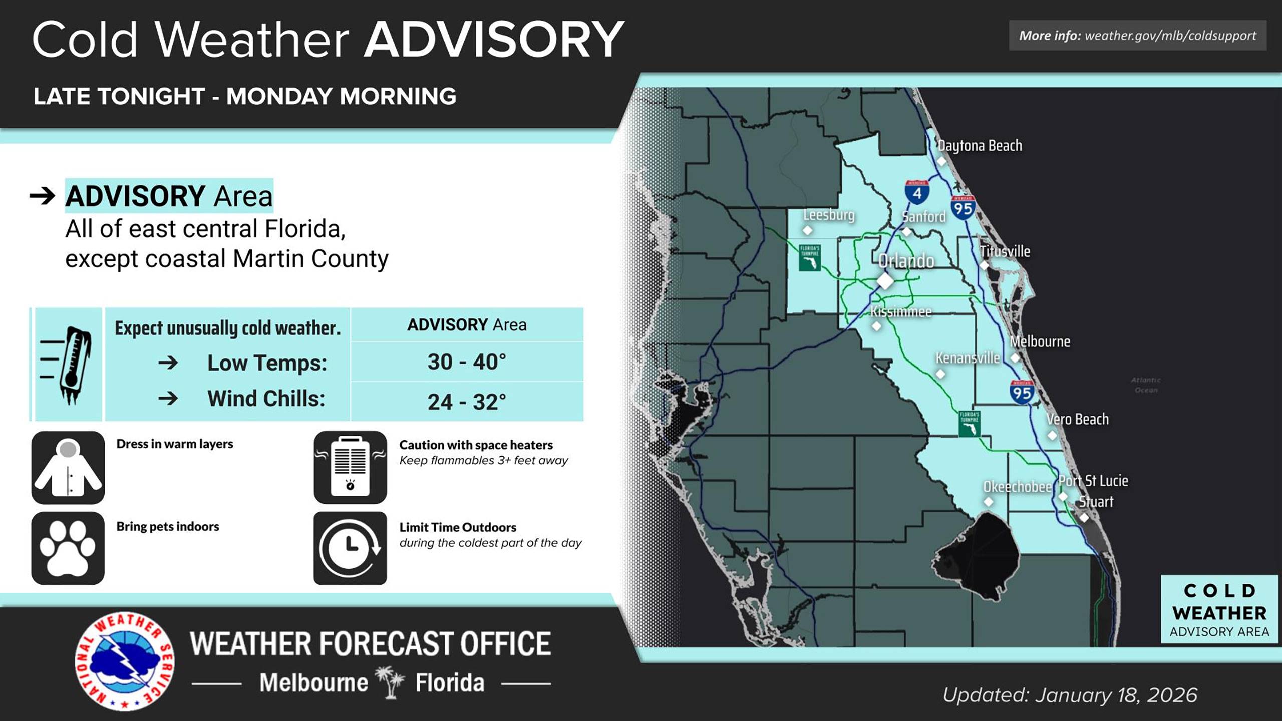 Freeze Warning Issued for Walt Disney World Area - January 19 2026