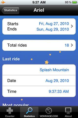 WDWMAGIC's "WDW Ride Counter" app updated - now available FREE on iTunes App Store