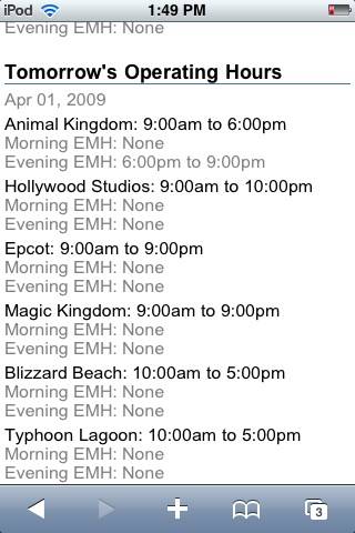 Operating Hours and Extra Magic Hours now available on WDWMAGIC Mobile