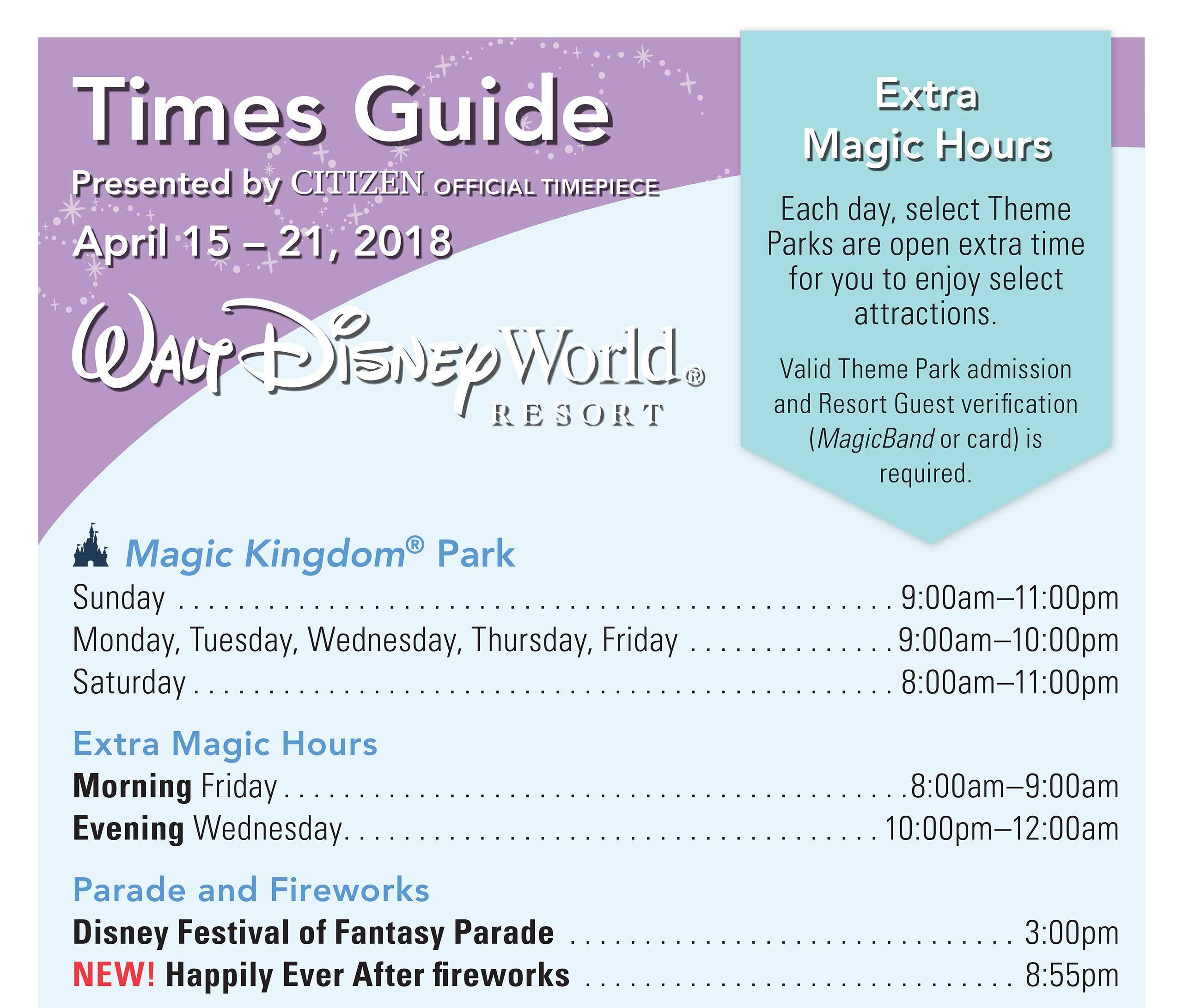 Walt Disney World Times Guides presented by Citizen