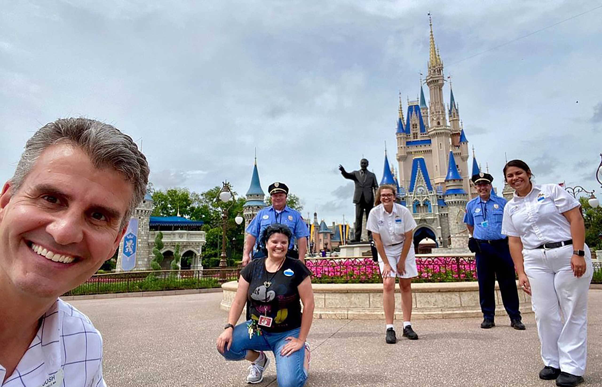 Walt Disney World President Josh D'Amaro posted on Instagram meeting Cast Members still working at the Magic Kingdom