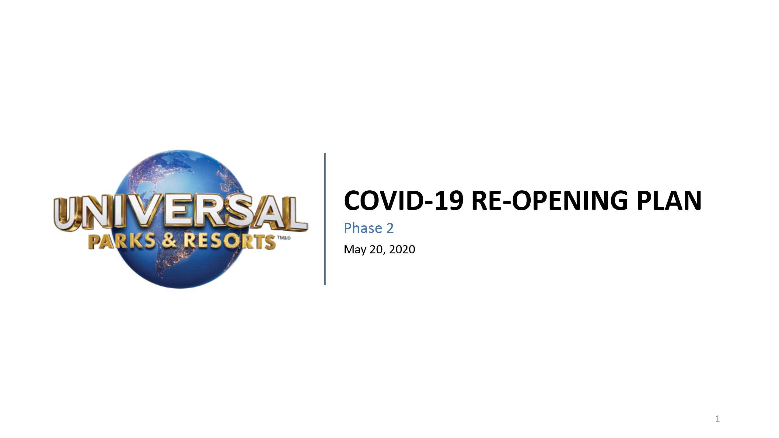 Universal Orlando COVID-19 reopening plan