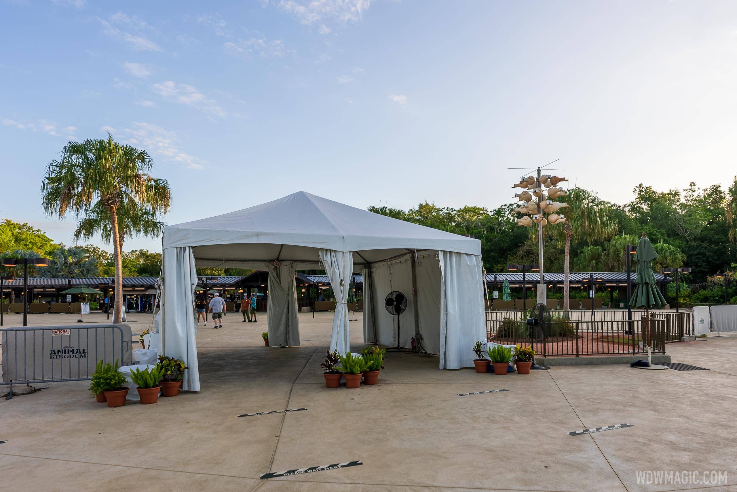 Empty Temperature screening tent at Disney's Animal Kingdom