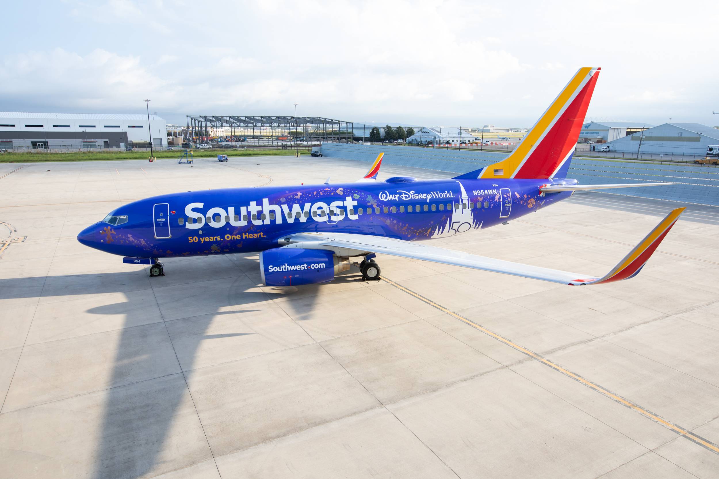 Southwest Airlines and Walt Disney World Resort celebrate 50th Anniversary of both companies with commemorative 737 aircraft