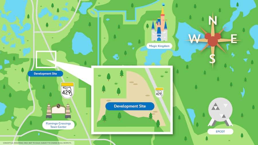 Walt Disney World Announces Location, Developer for Affordable and Attainable Housing Initiative location plan and map