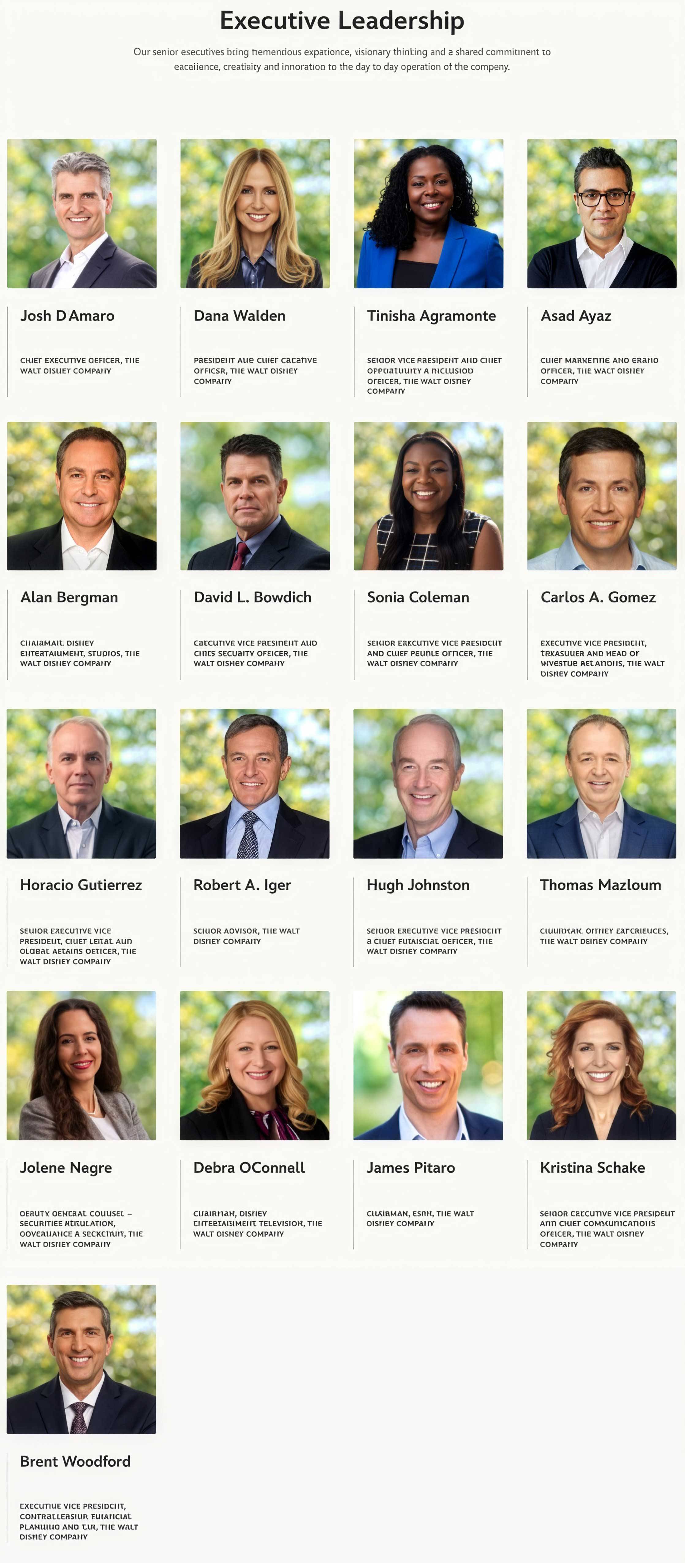 Disney's Updated Executive Leadership Structure as D'Amaro Becomes CEO