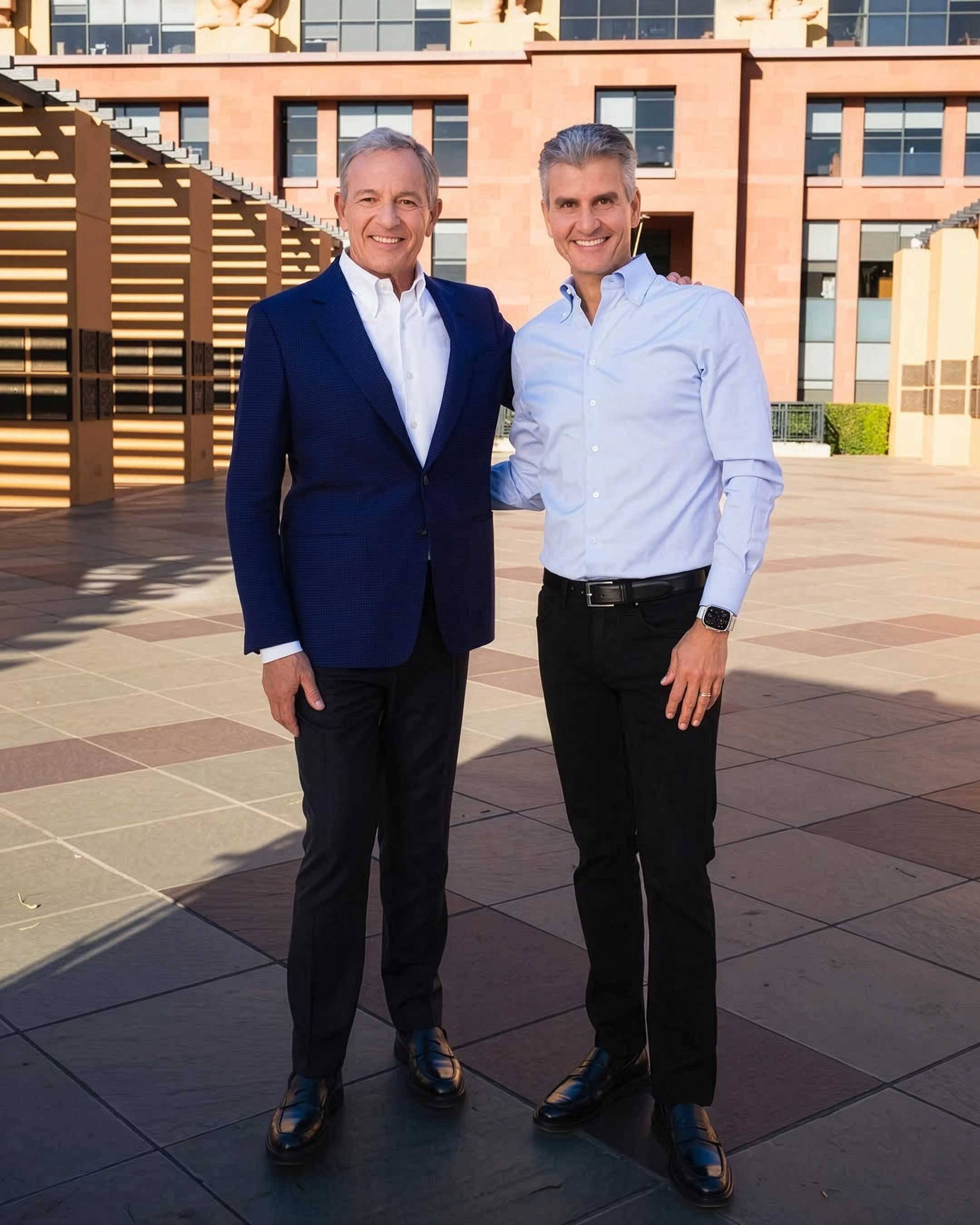 Incoming Disney CEO Josh D'Amaro and Outgoing CEO Bob Iger