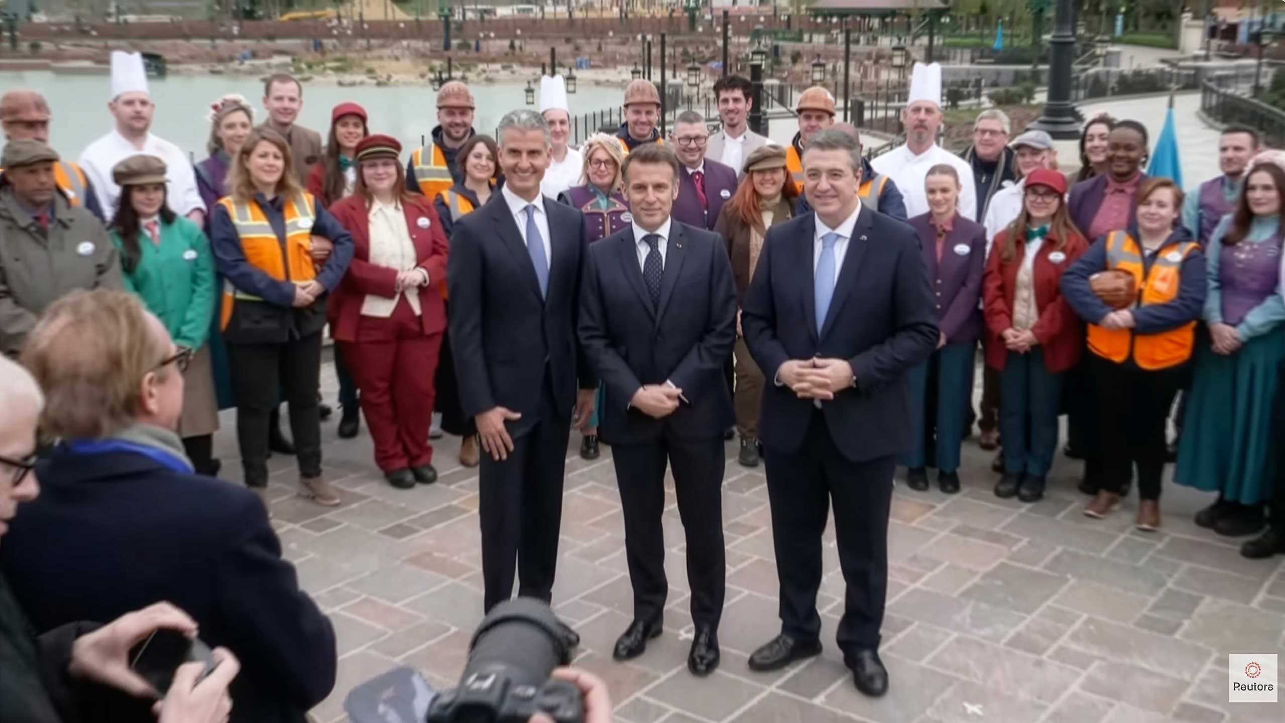 Josh D'Amaro Makes First International Visit as Disney CEO with French President Macron at Disneyland Paris Frozen Land