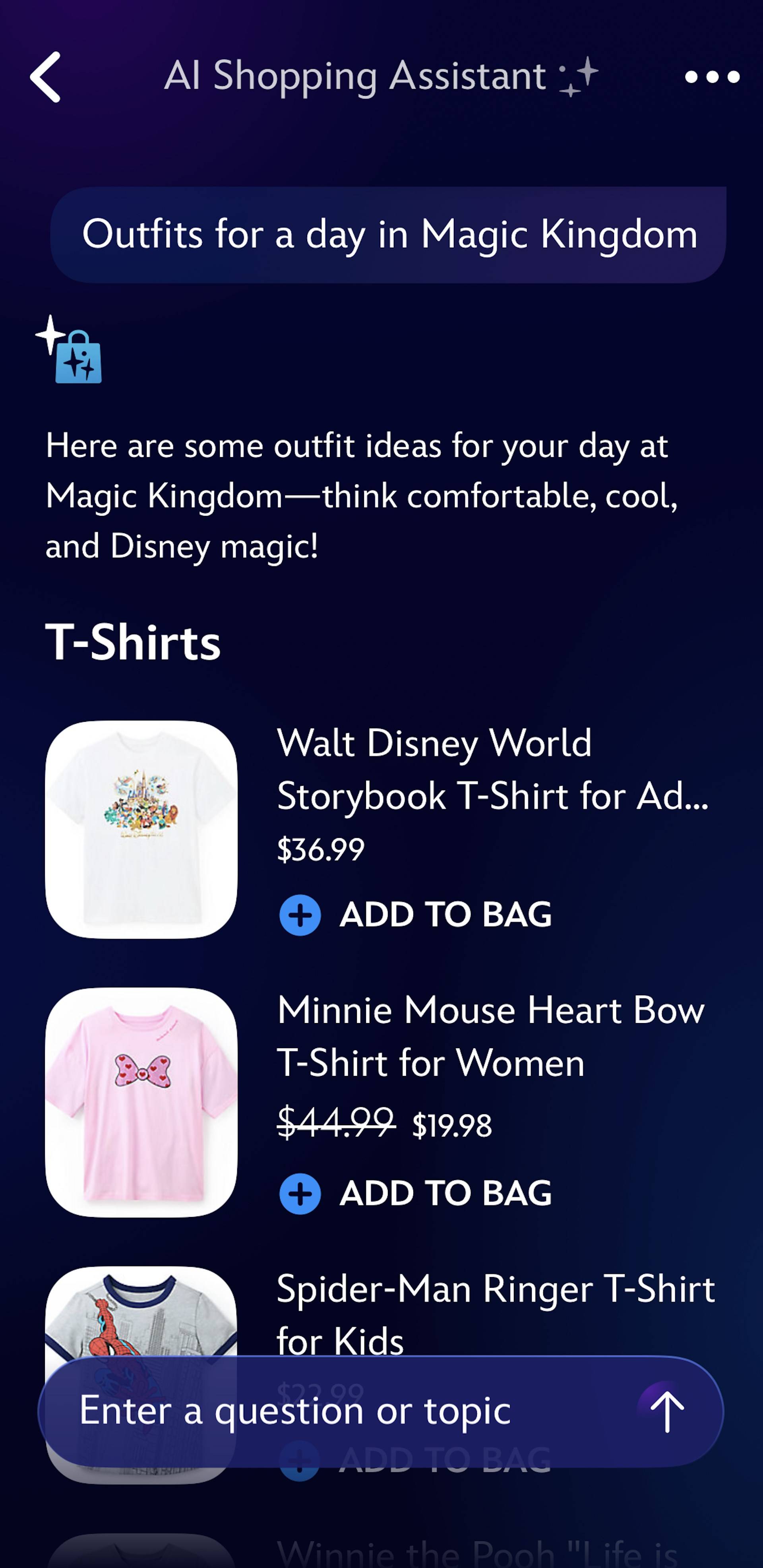 Disney Store AI Personal Shopping Assistant: First Look