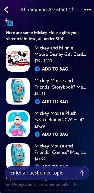 Disney Store AI Personal Shopping Assistant: First Look