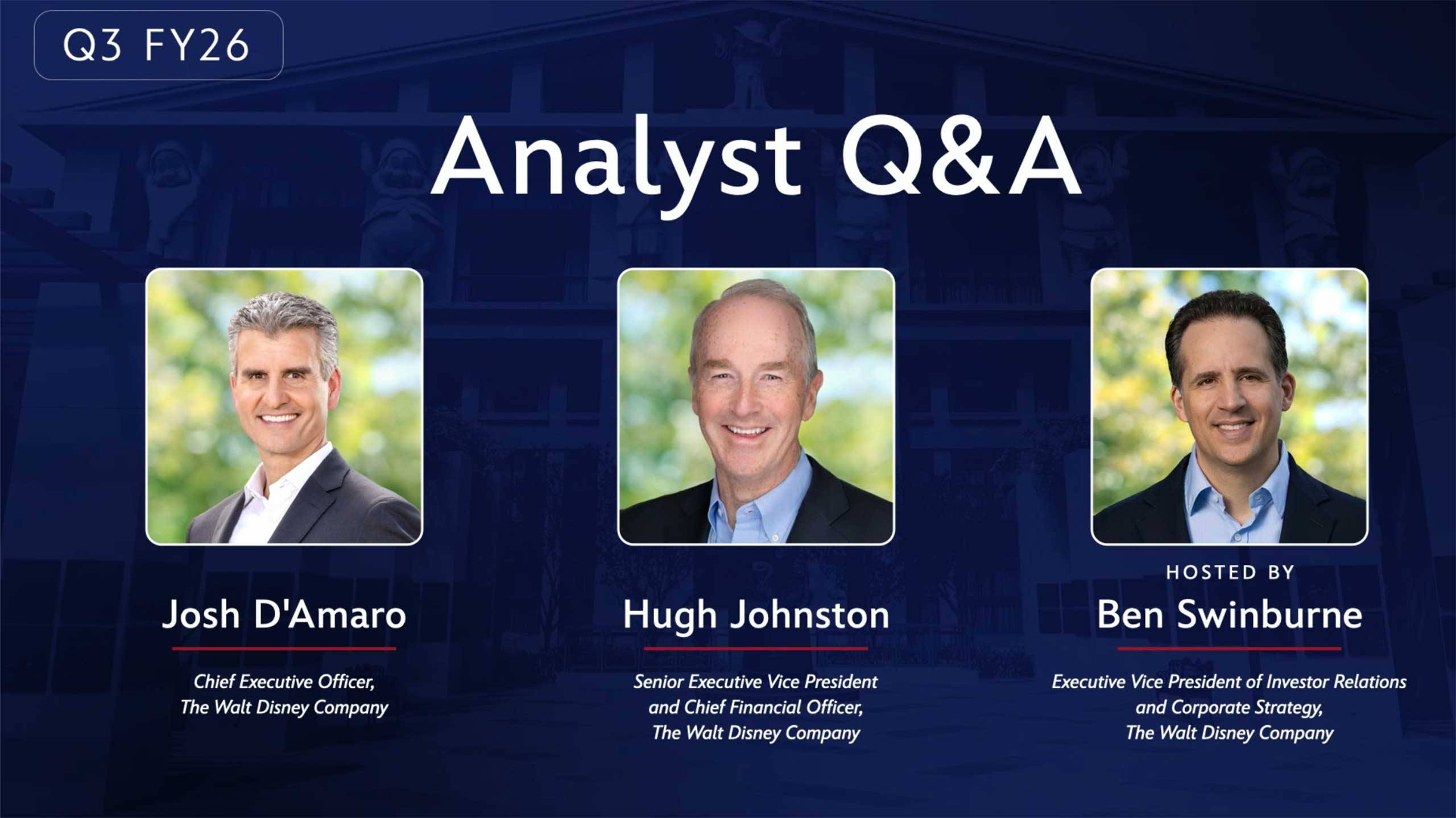 Disney's Q3 FY26 Earnings Results Webcast