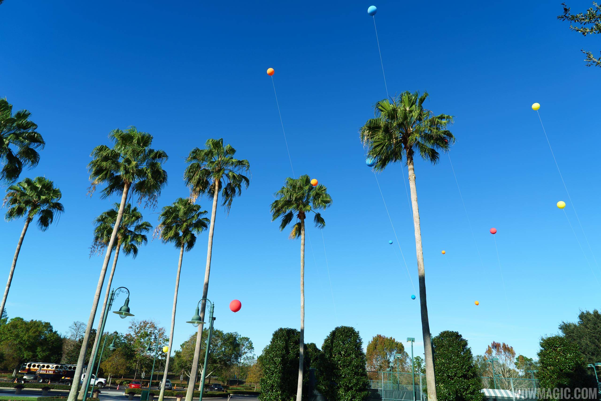 Height test balloons over parking lot