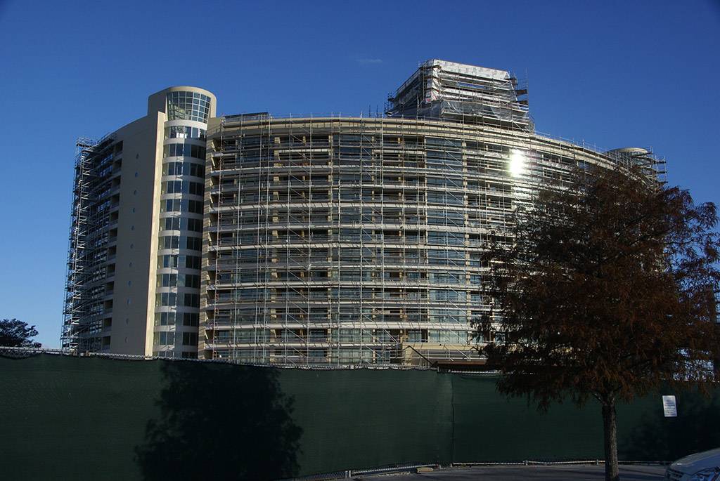 Parts of the scaffolding now removed from Bay Lake Tower